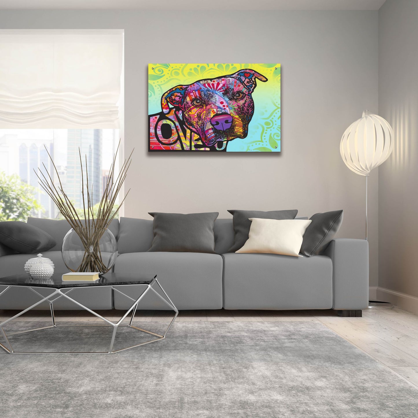 Epic Art 'Love You Pit Bull' by Dean Russo Studios, Acrylic Glass Wall Art,36x24