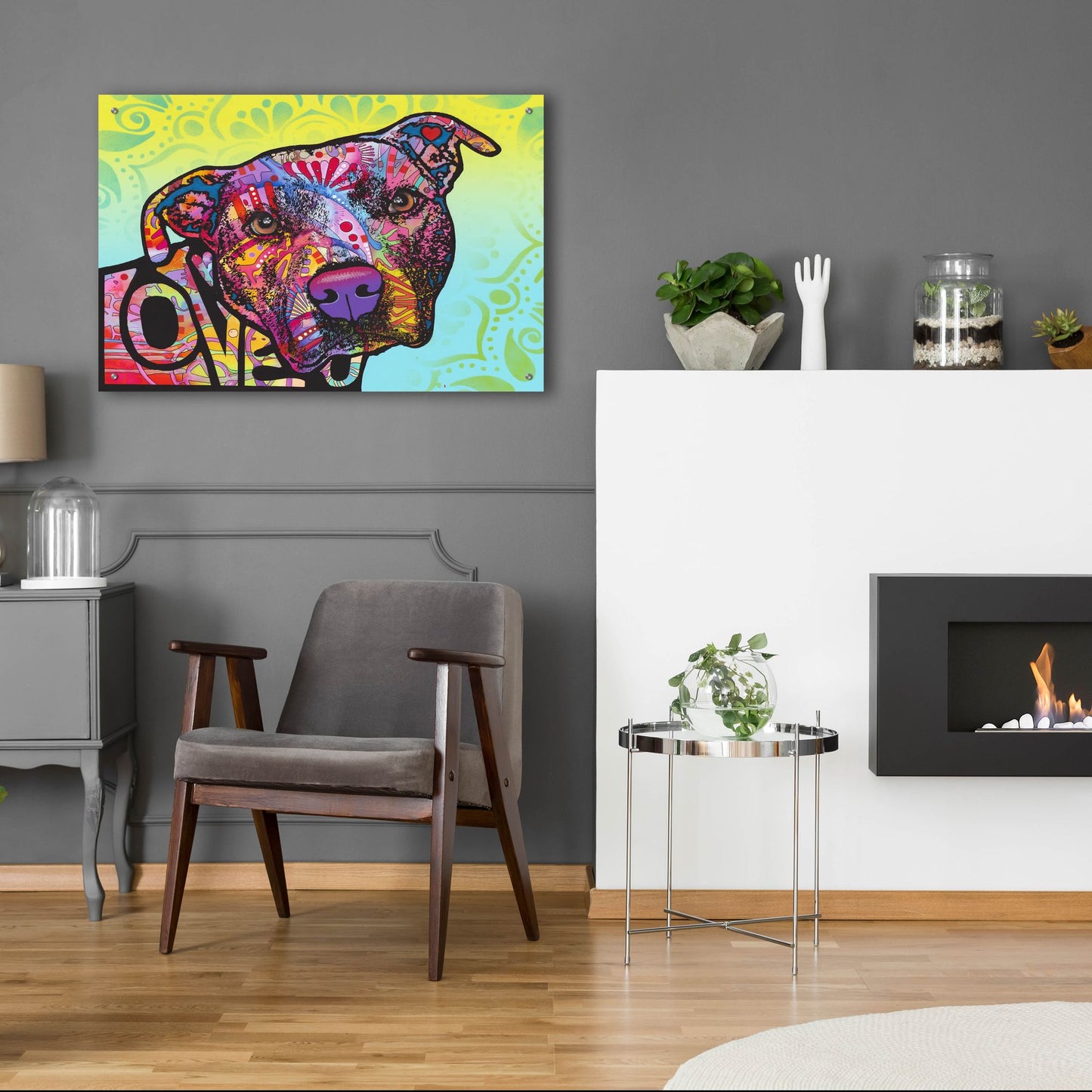 Epic Art 'Love You Pit Bull' by Dean Russo Studios, Acrylic Glass Wall Art,36x24