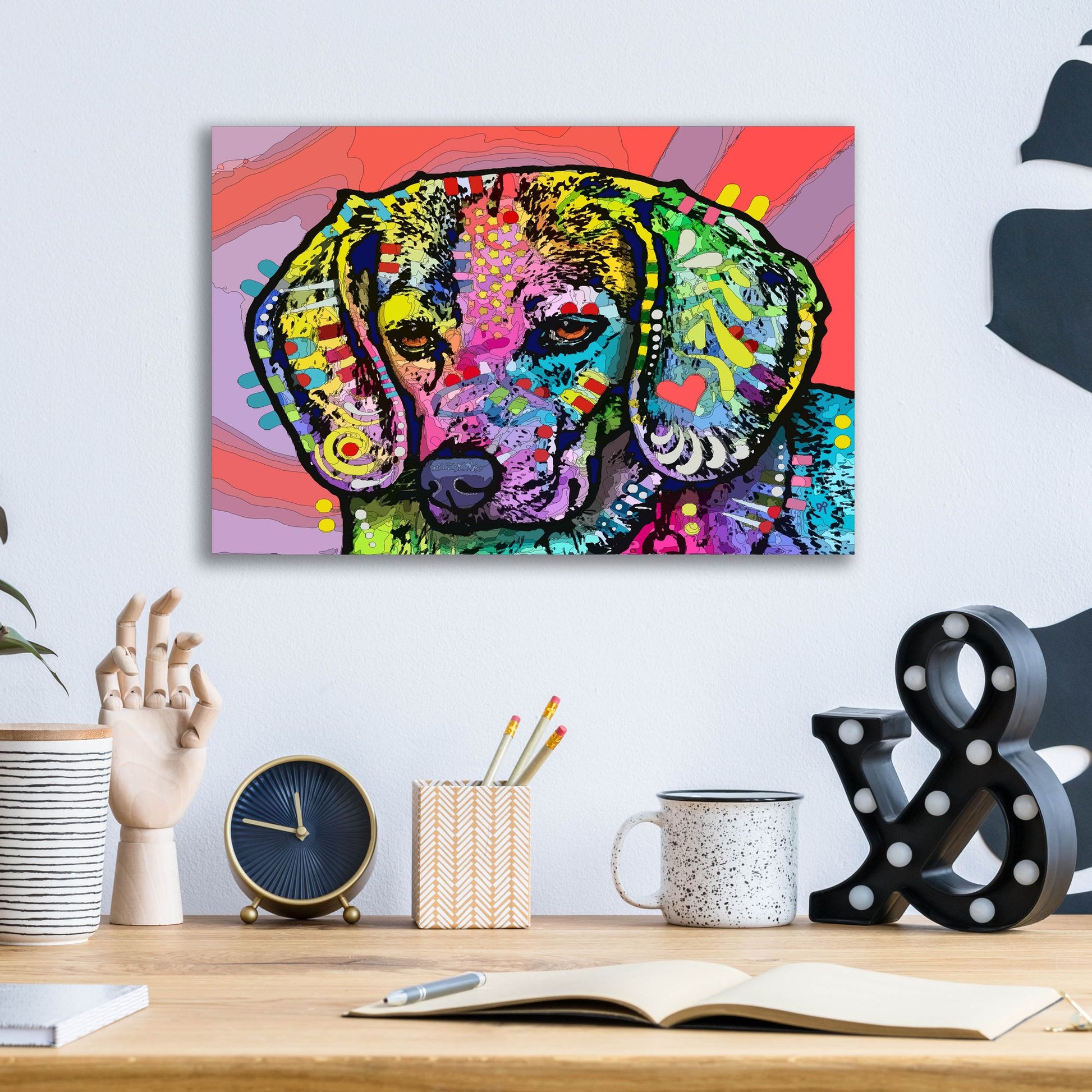 Epic Art 'Magic Beagle' by Dean Russo Studios, Acrylic Glass Wall Art,16x12