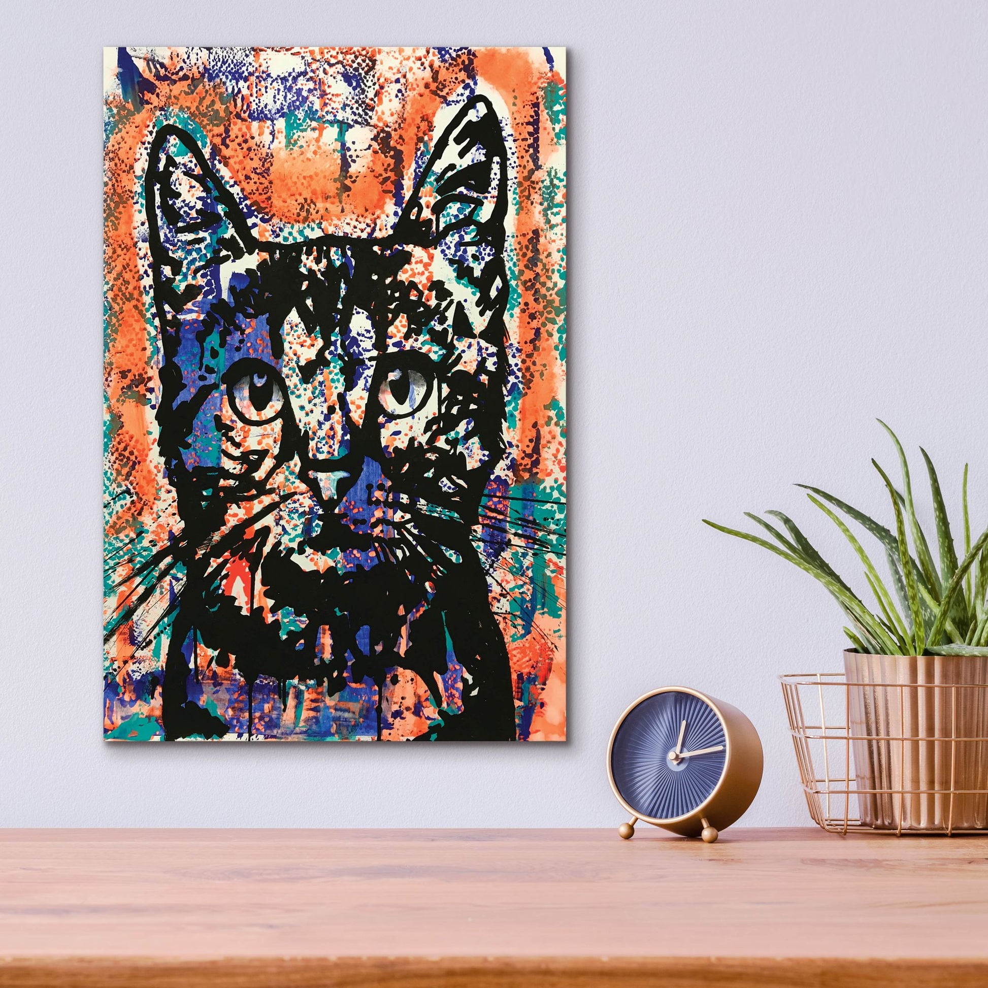 Epic Art 'Nine Lives Cat' by Dean Russo Studios, Acrylic Glass Wall Art,12x16