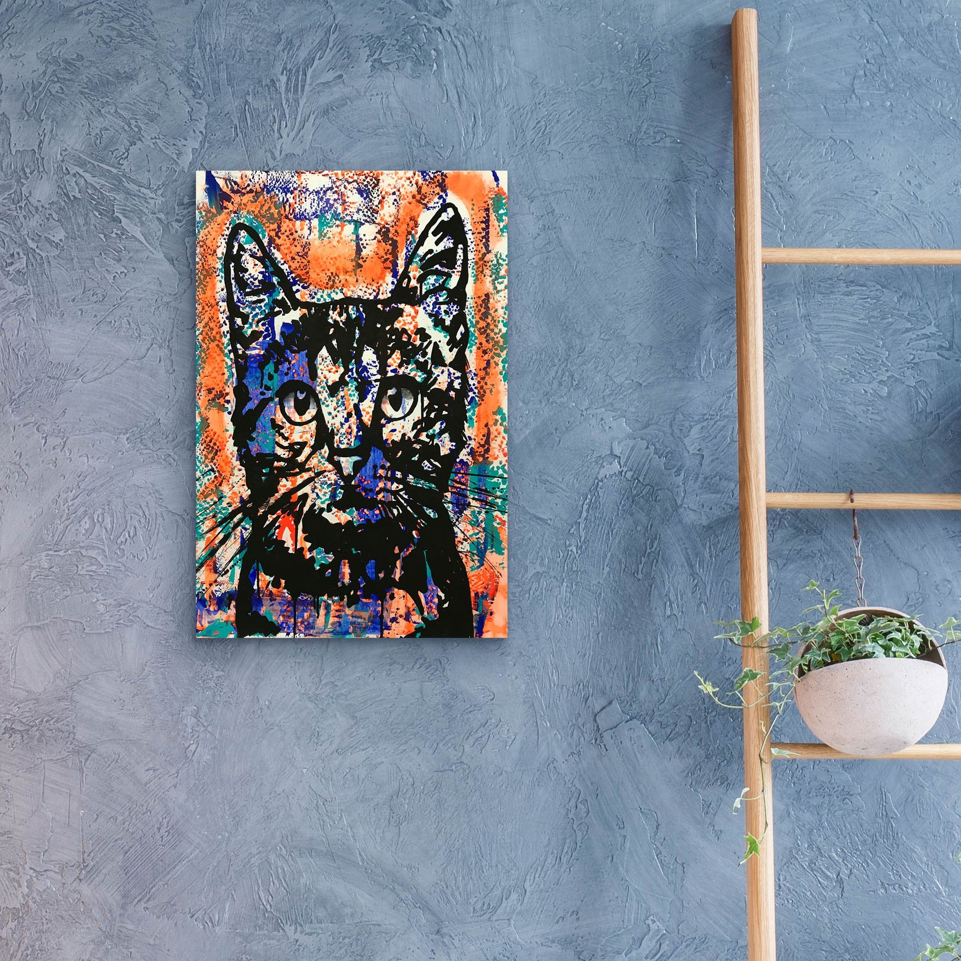 Epic Art 'Nine Lives Cat' by Dean Russo Studios, Acrylic Glass Wall Art,16x24