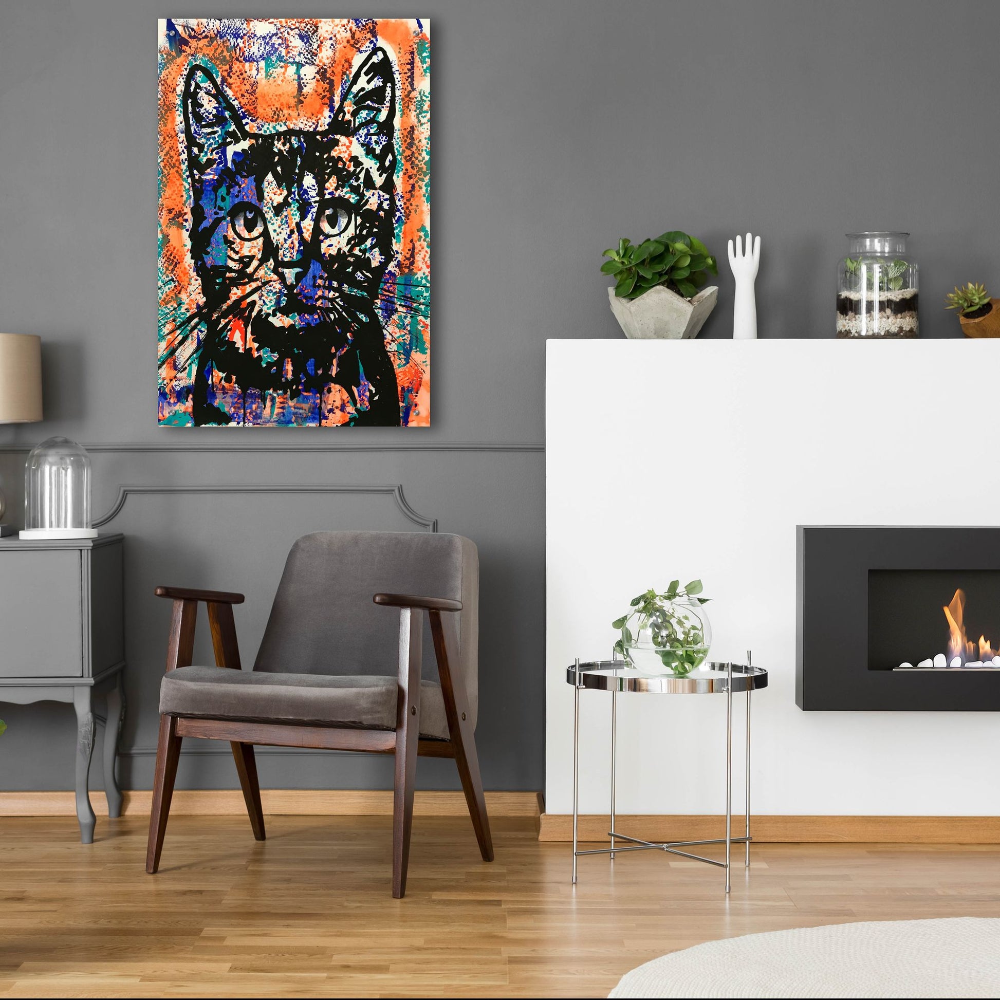 Epic Art 'Nine Lives Cat' by Dean Russo Studios, Acrylic Glass Wall Art,24x36