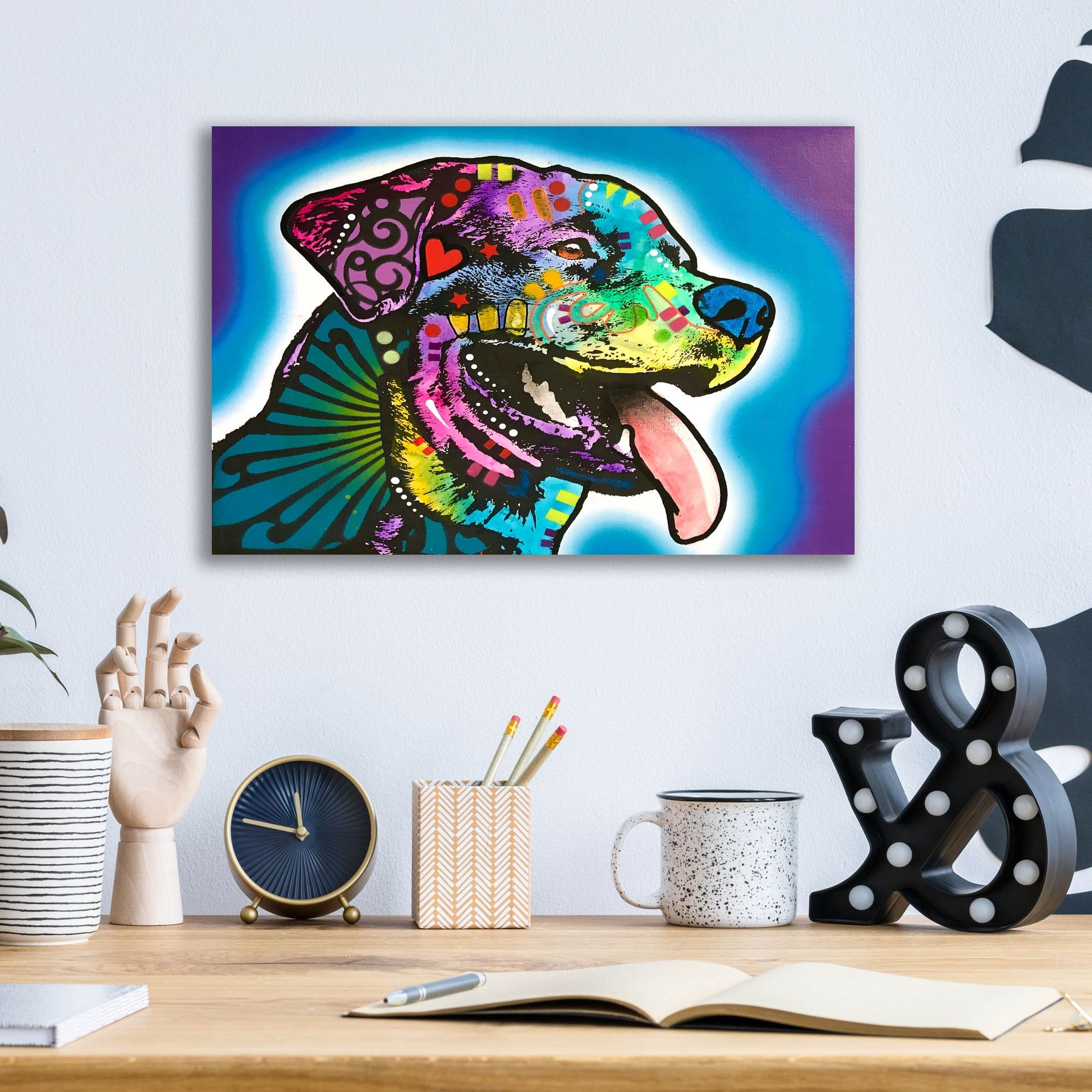 Epic Art 'Spoiled Rottie' by Dean Russo Studios, Acrylic Glass Wall Art,16x12