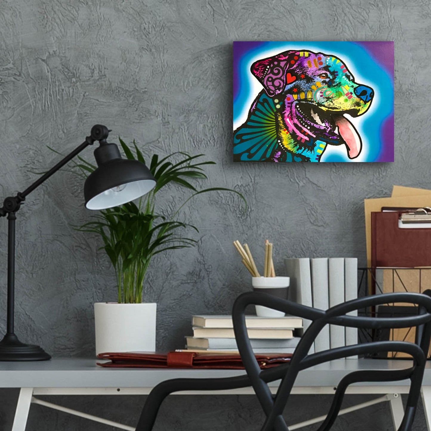 Epic Art 'Spoiled Rottie' by Dean Russo Studios, Acrylic Glass Wall Art,16x12