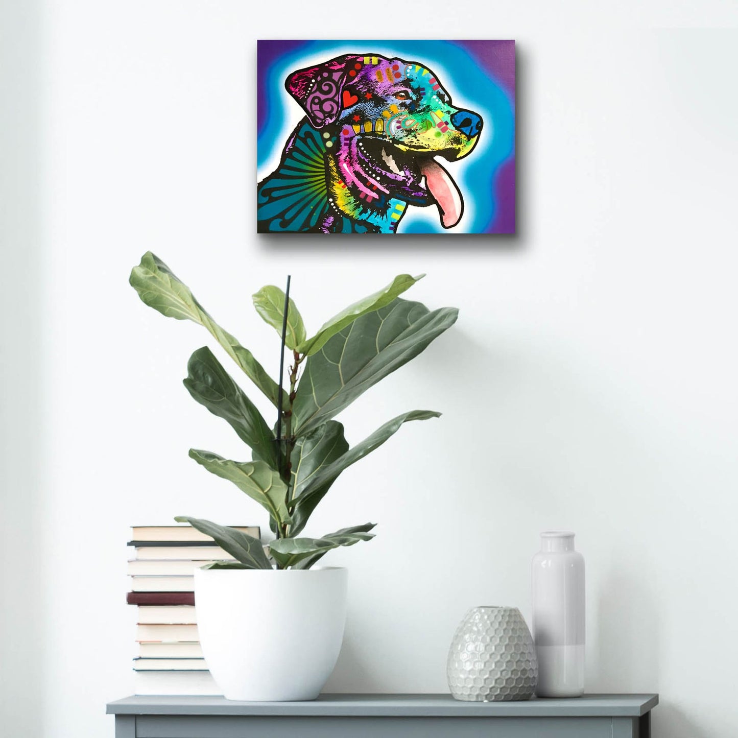 Epic Art 'Spoiled Rottie' by Dean Russo Studios, Acrylic Glass Wall Art,16x12