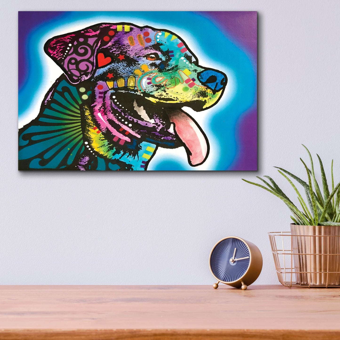 Epic Art 'Spoiled Rottie' by Dean Russo Studios, Acrylic Glass Wall Art,16x12