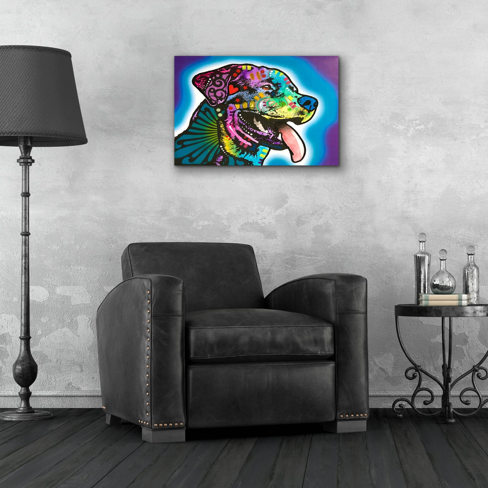 Epic Art 'Spoiled Rottie' by Dean Russo Studios, Acrylic Glass Wall Art,24x16