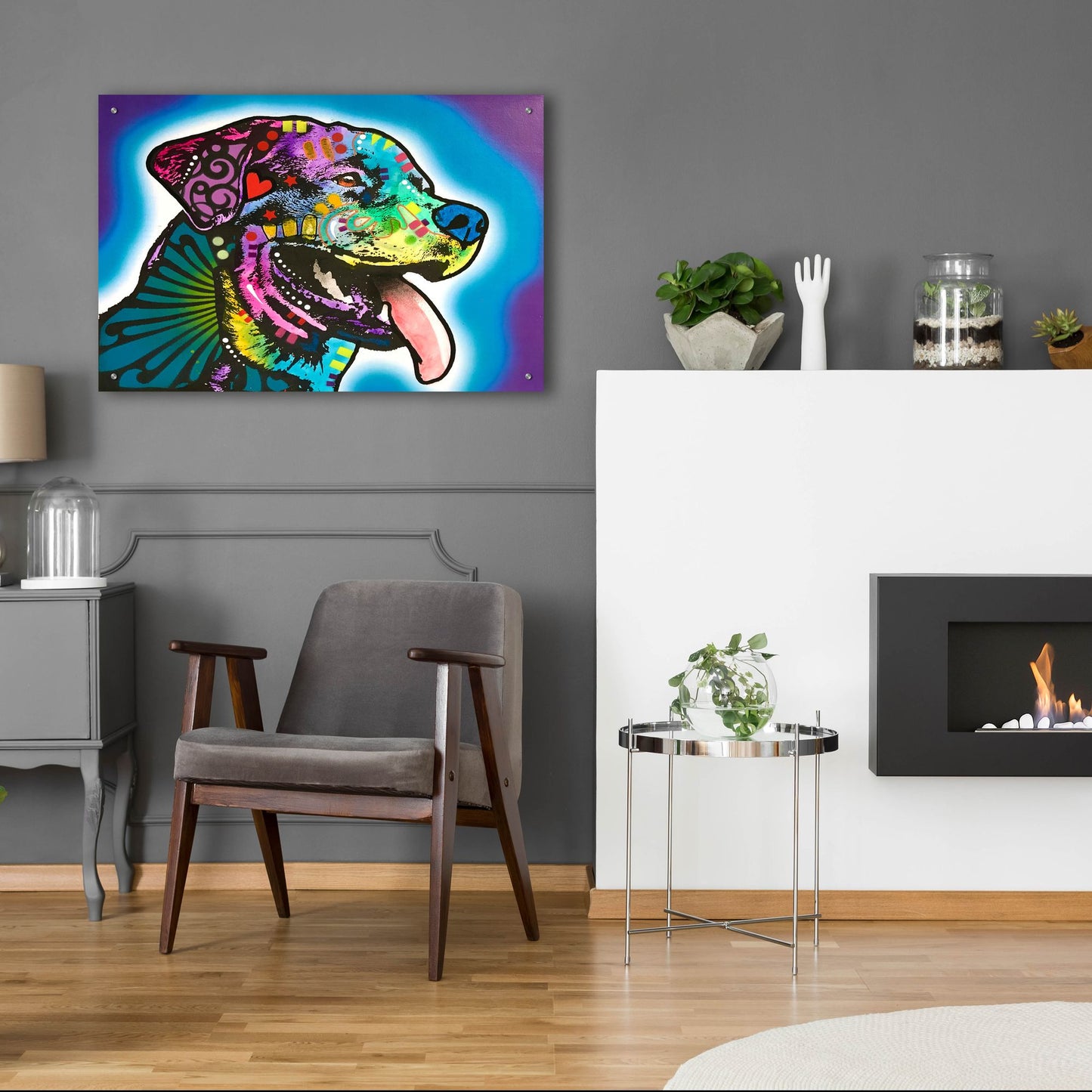 Epic Art 'Spoiled Rottie' by Dean Russo Studios, Acrylic Glass Wall Art,36x24