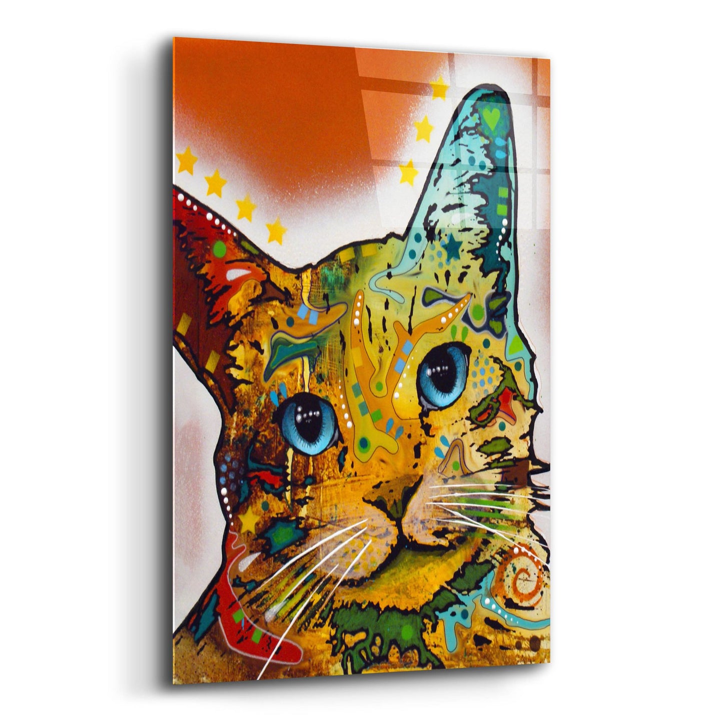 Epic Art 'Tilt Cat Earth Tone' by Dean Russo Studios, Acrylic Glass Wall Art,12x16