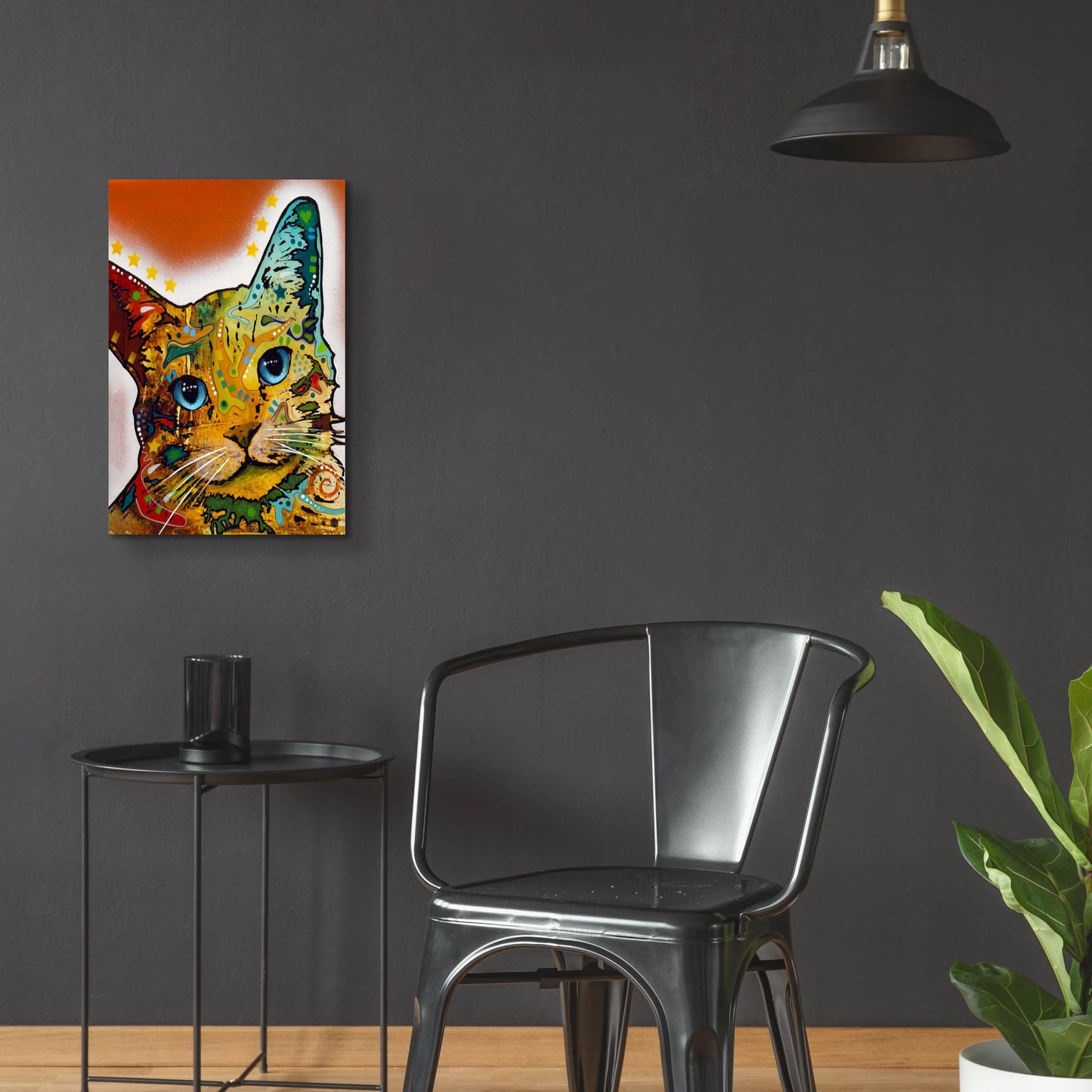 Epic Art 'Tilt Cat Earth Tone' by Dean Russo Studios, Acrylic Glass Wall Art,16x24