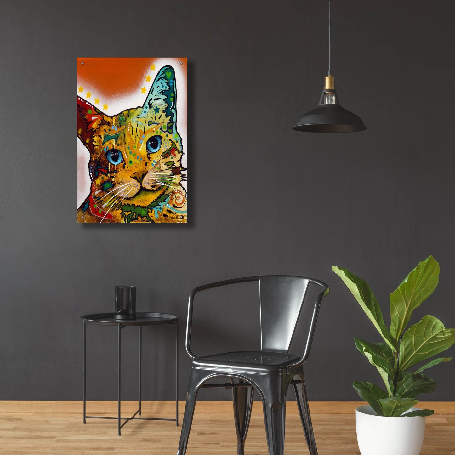 Epic Art 'Tilt Cat Earth Tone' by Dean Russo Studios, Acrylic Glass Wall Art,24x36