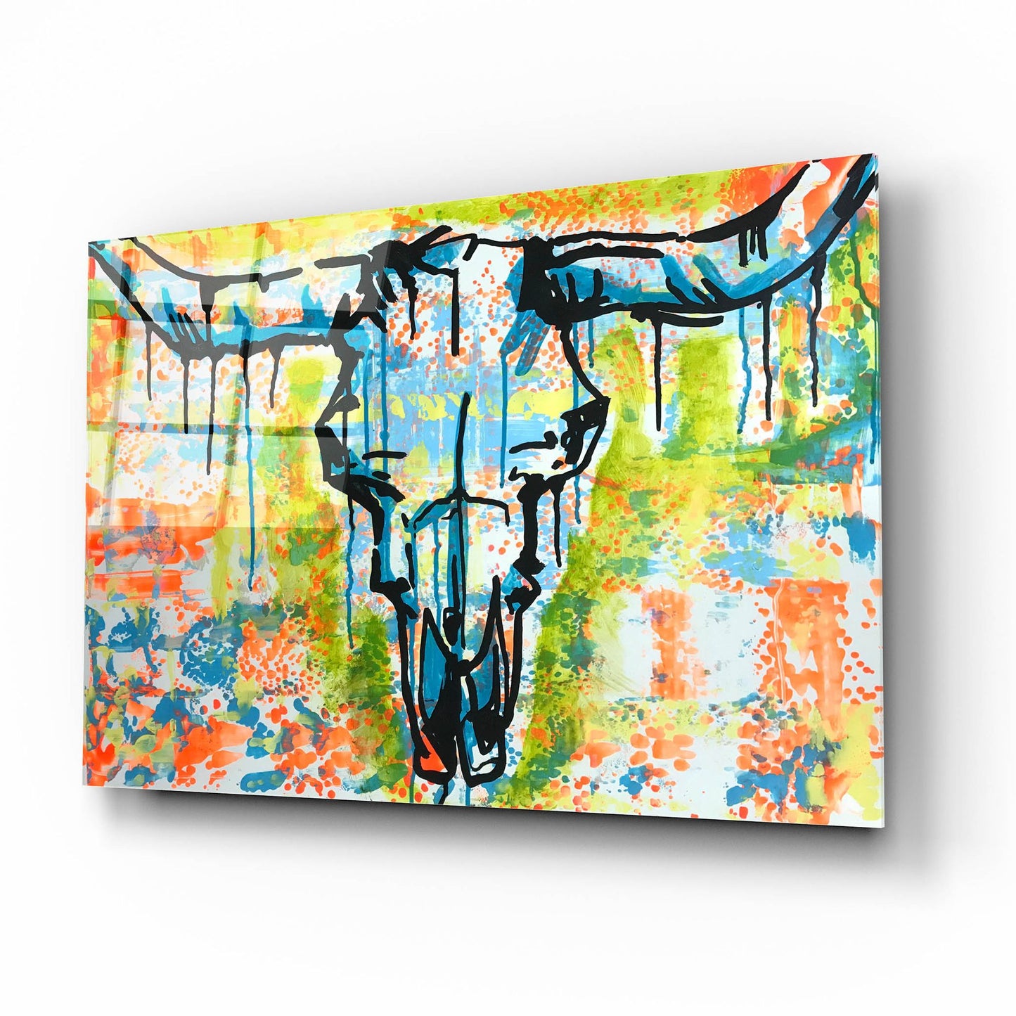 Epic Art 'Bull Skull' by Dean Russo Studios, Acrylic Glass Wall Art,16x12