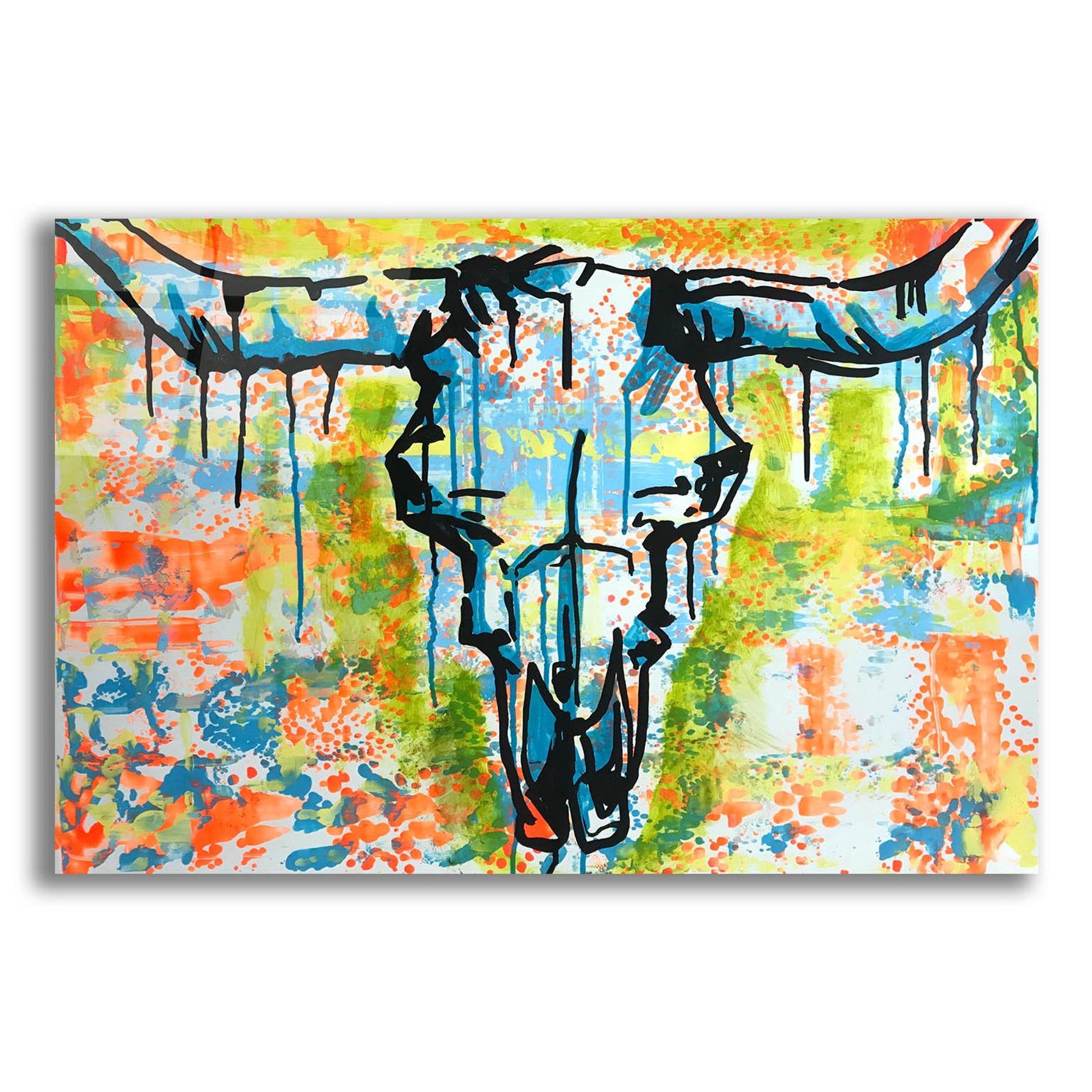 Epic Art 'Bull Skull' by Dean Russo Studios, Acrylic Glass Wall Art,16x12