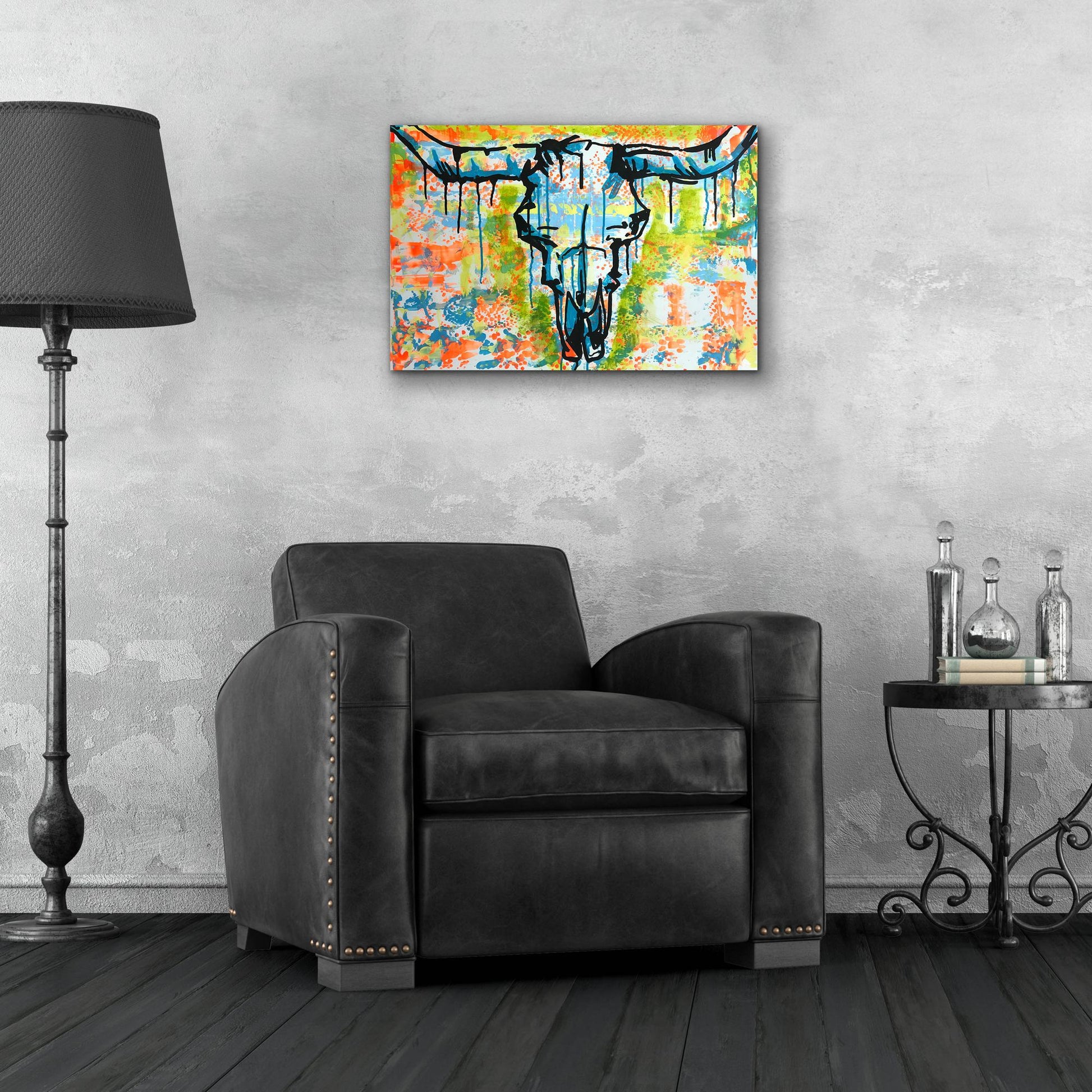 Epic Art 'Bull Skull' by Dean Russo Studios, Acrylic Glass Wall Art,24x16
