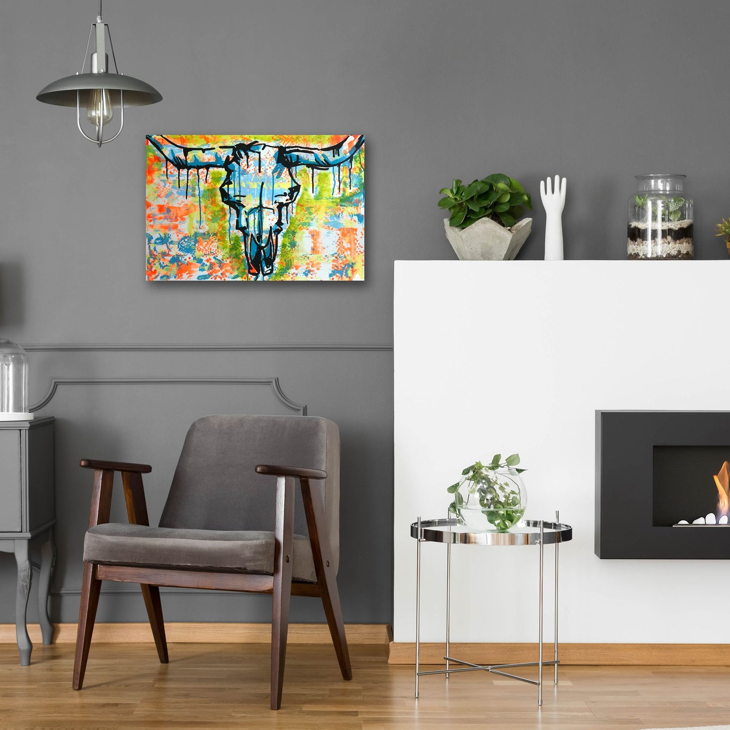 Epic Art 'Bull Skull' by Dean Russo Studios, Acrylic Glass Wall Art,24x16