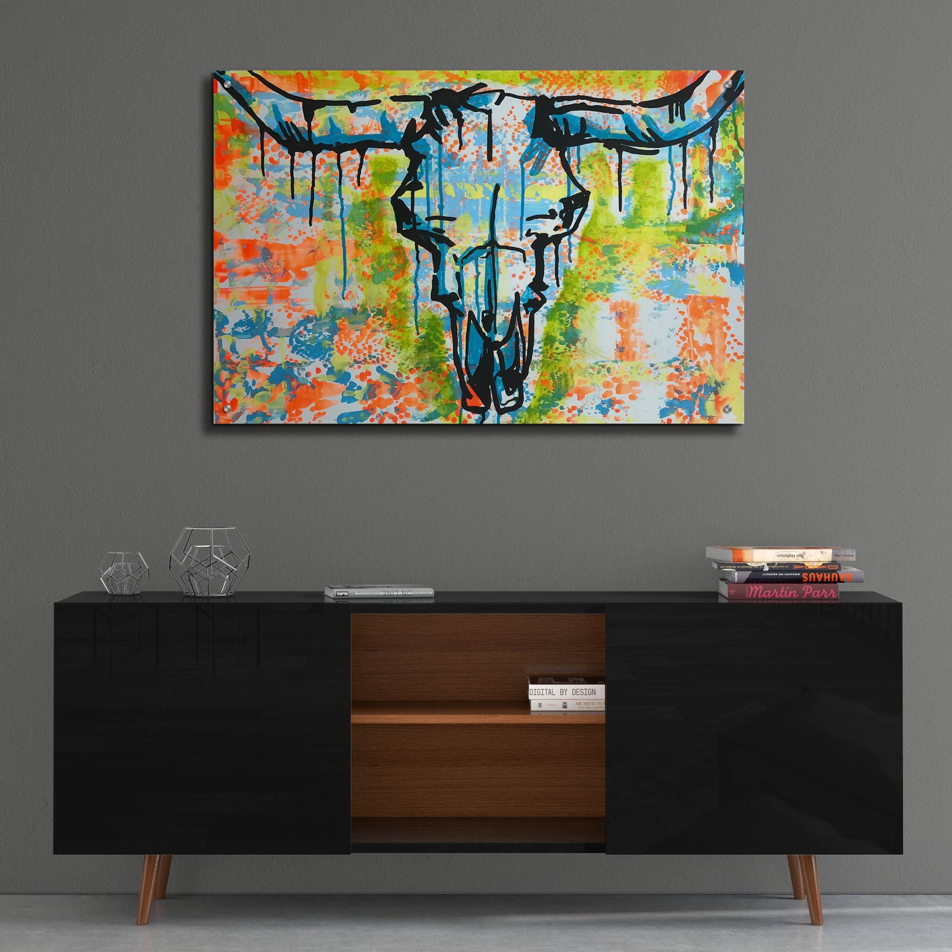 Epic Art 'Bull Skull' by Dean Russo Studios, Acrylic Glass Wall Art,36x24