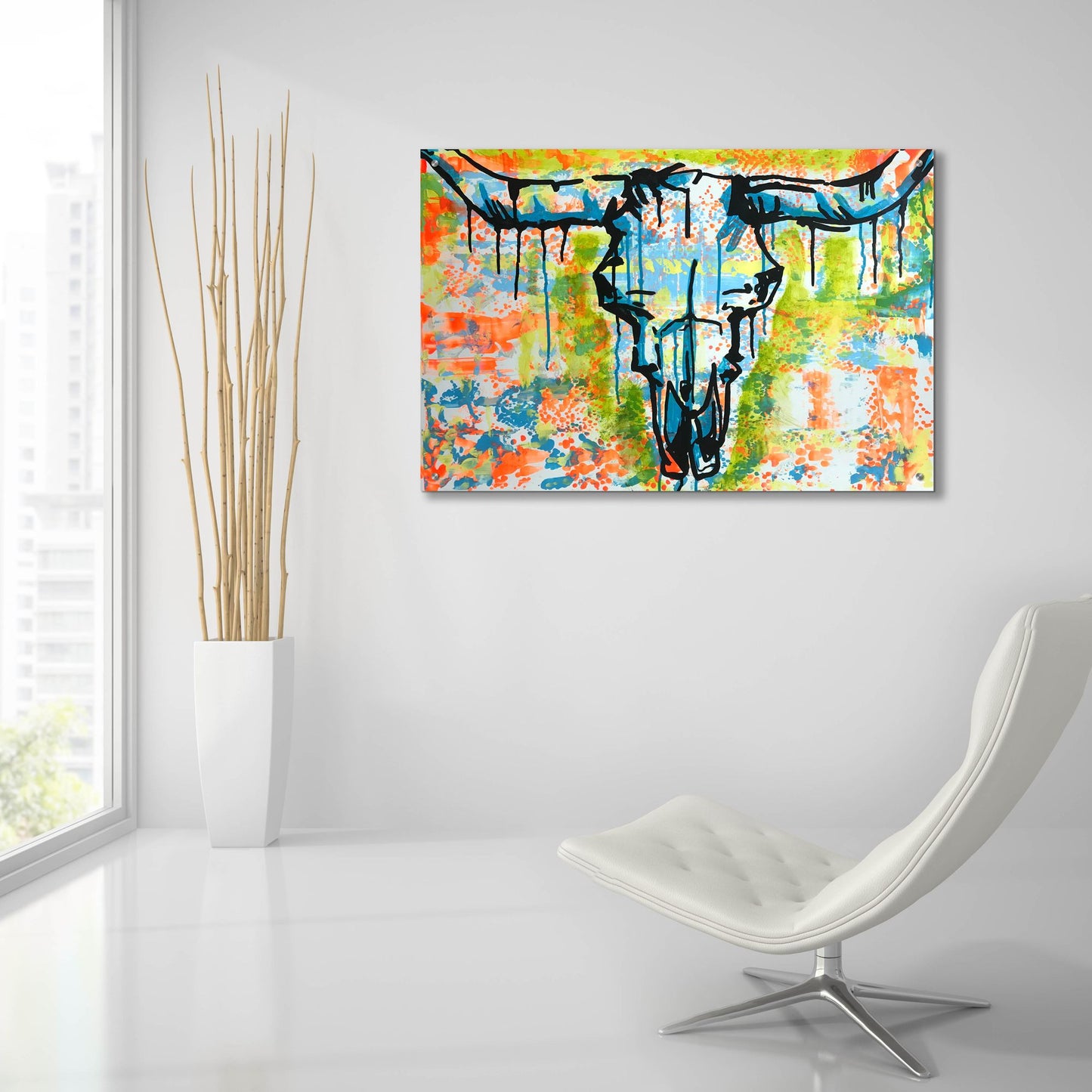 Epic Art 'Bull Skull' by Dean Russo Studios, Acrylic Glass Wall Art,36x24