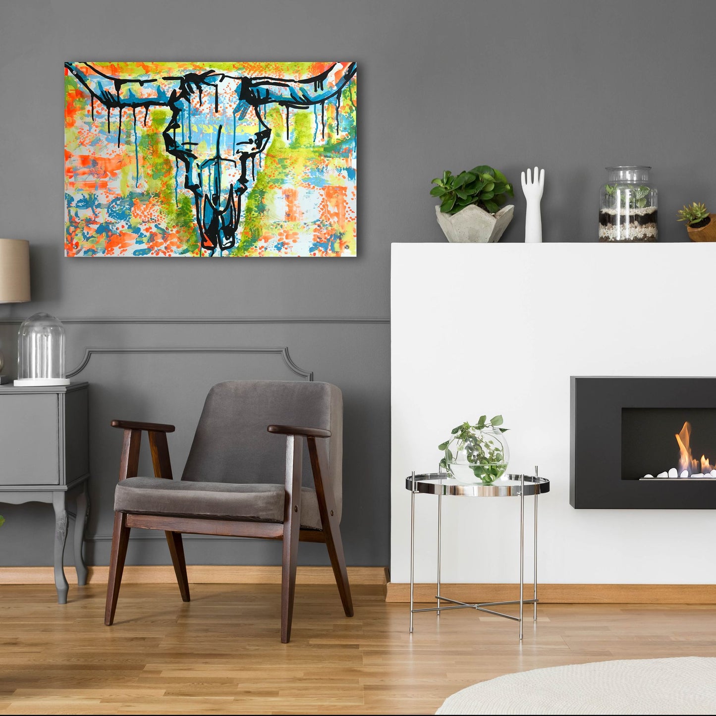 Epic Art 'Bull Skull' by Dean Russo Studios, Acrylic Glass Wall Art,36x24