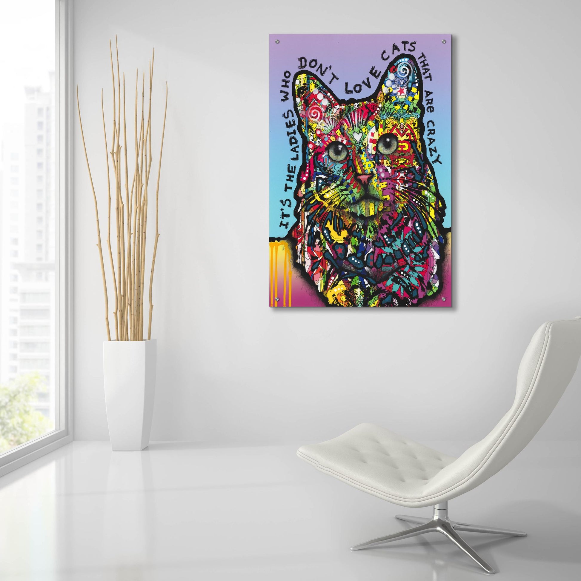 Epic Art 'Crazylady' by Dean Russo Studios, Acrylic Glass Wall Art,24x36