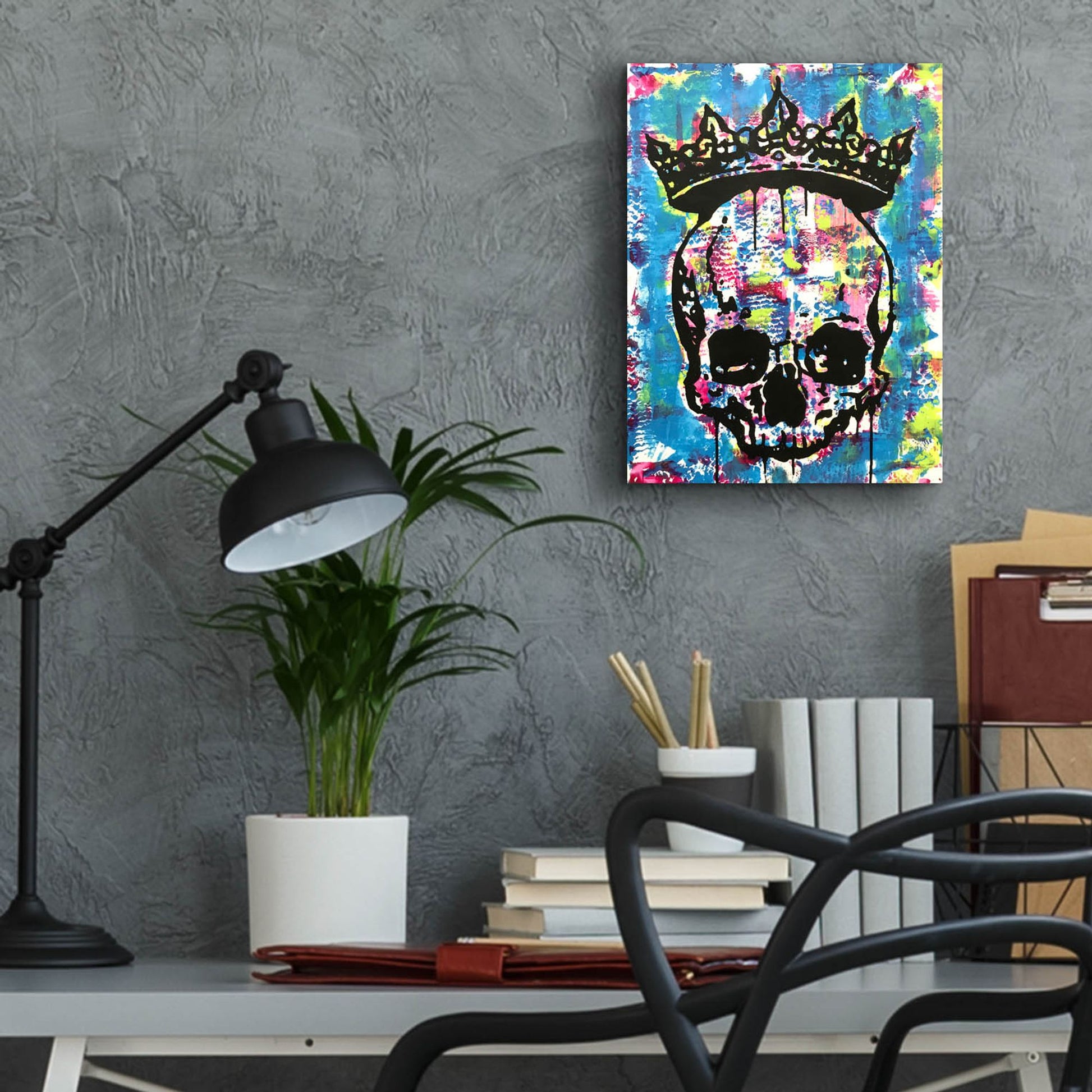 Epic Art 'Crowned Skull' by Dean Russo Studios, Acrylic Glass Wall Art,12x16