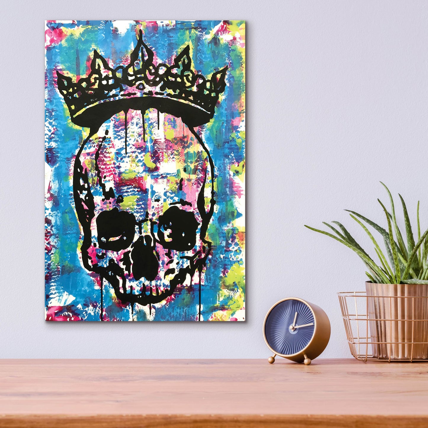 Epic Art 'Crowned Skull' by Dean Russo Studios, Acrylic Glass Wall Art,12x16