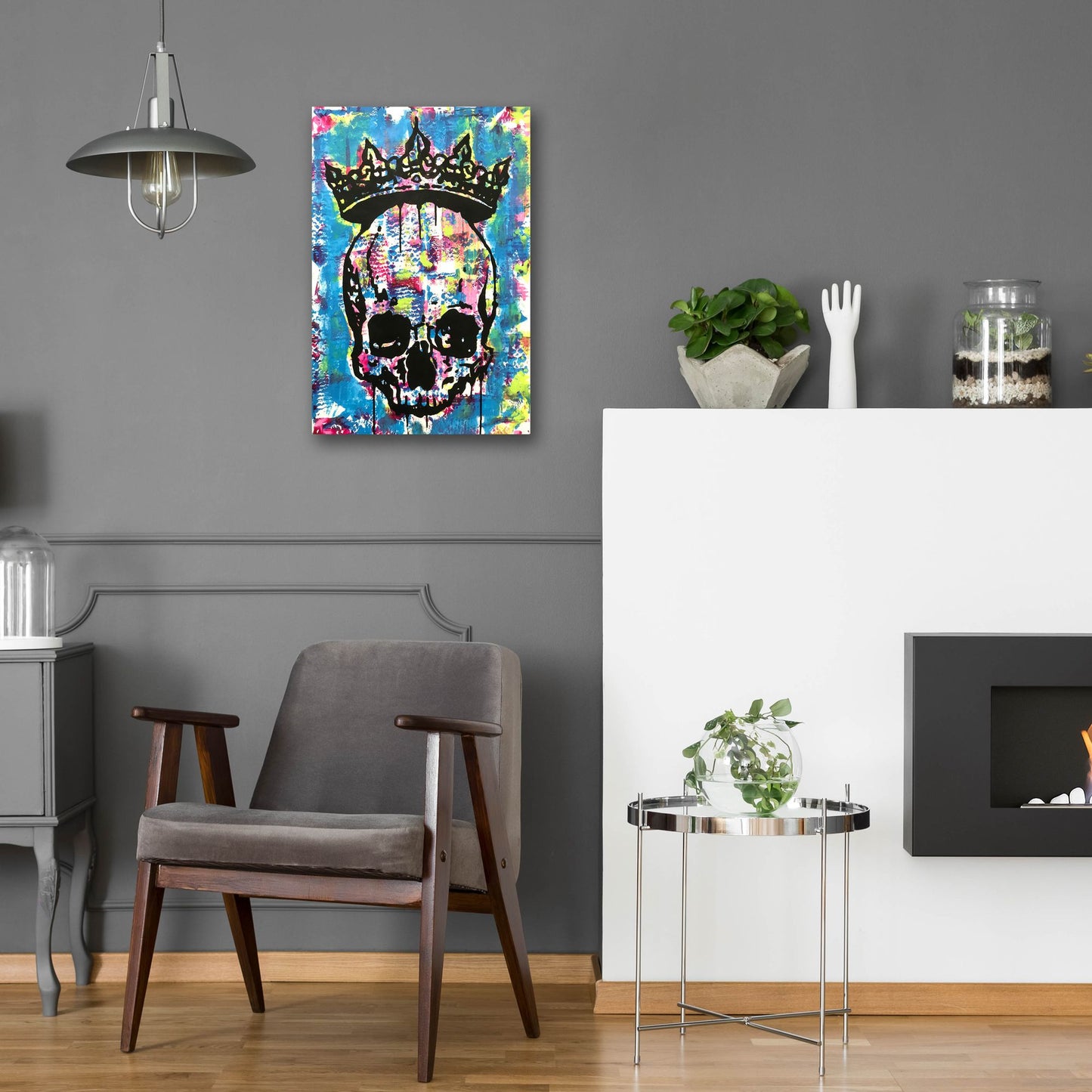 Epic Art 'Crowned Skull' by Dean Russo Studios, Acrylic Glass Wall Art,16x24