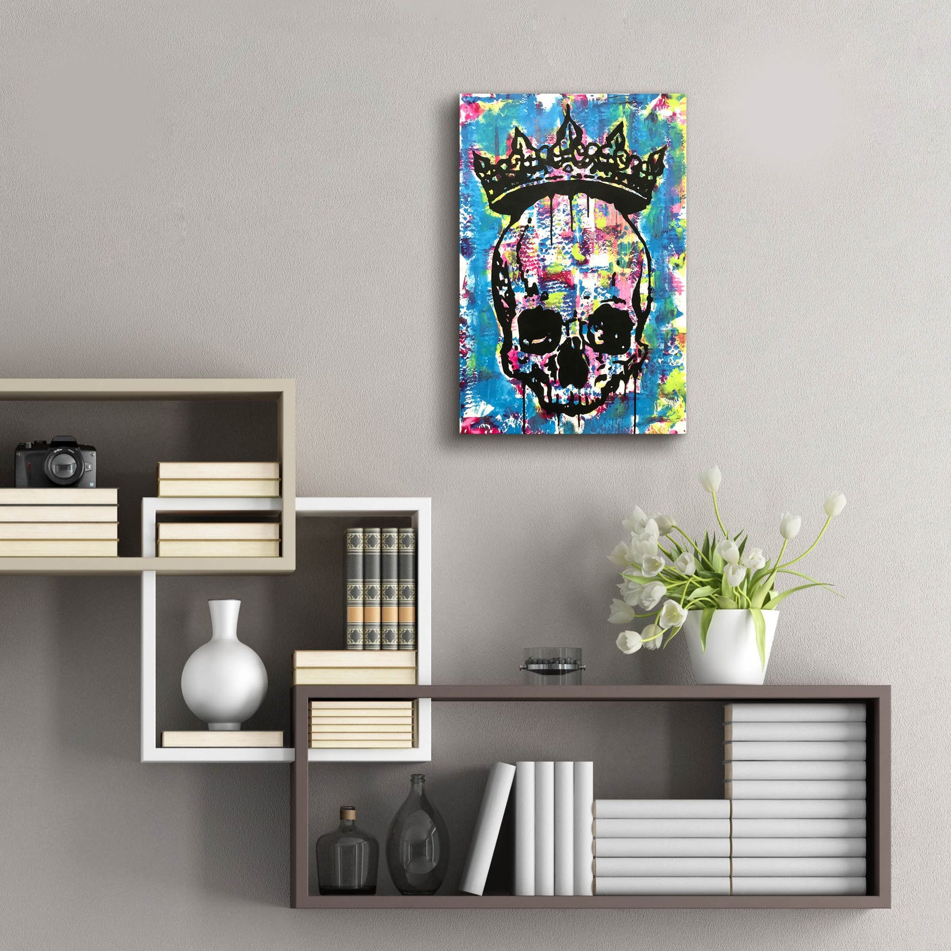 Epic Art 'Crowned Skull' by Dean Russo Studios, Acrylic Glass Wall Art,16x24