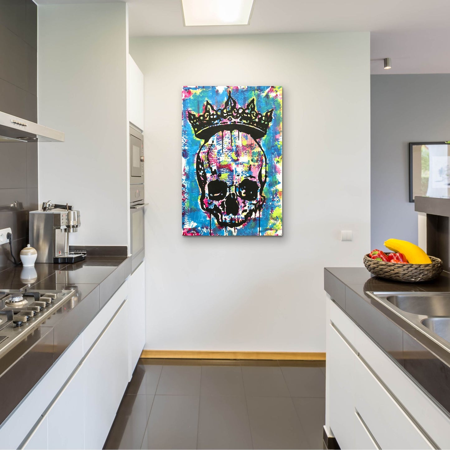 Epic Art 'Crowned Skull' by Dean Russo Studios, Acrylic Glass Wall Art,24x36