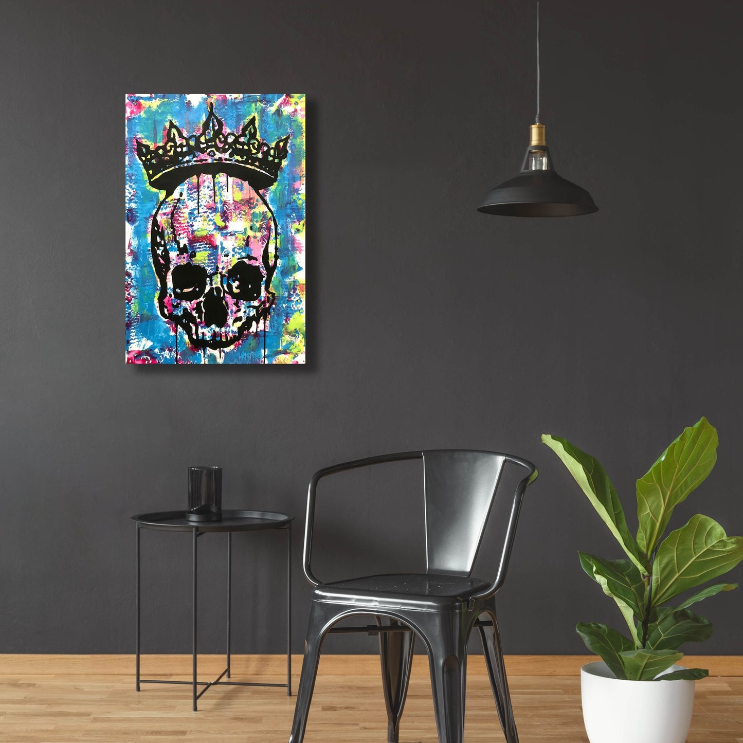 Epic Art 'Crowned Skull' by Dean Russo Studios, Acrylic Glass Wall Art,24x36