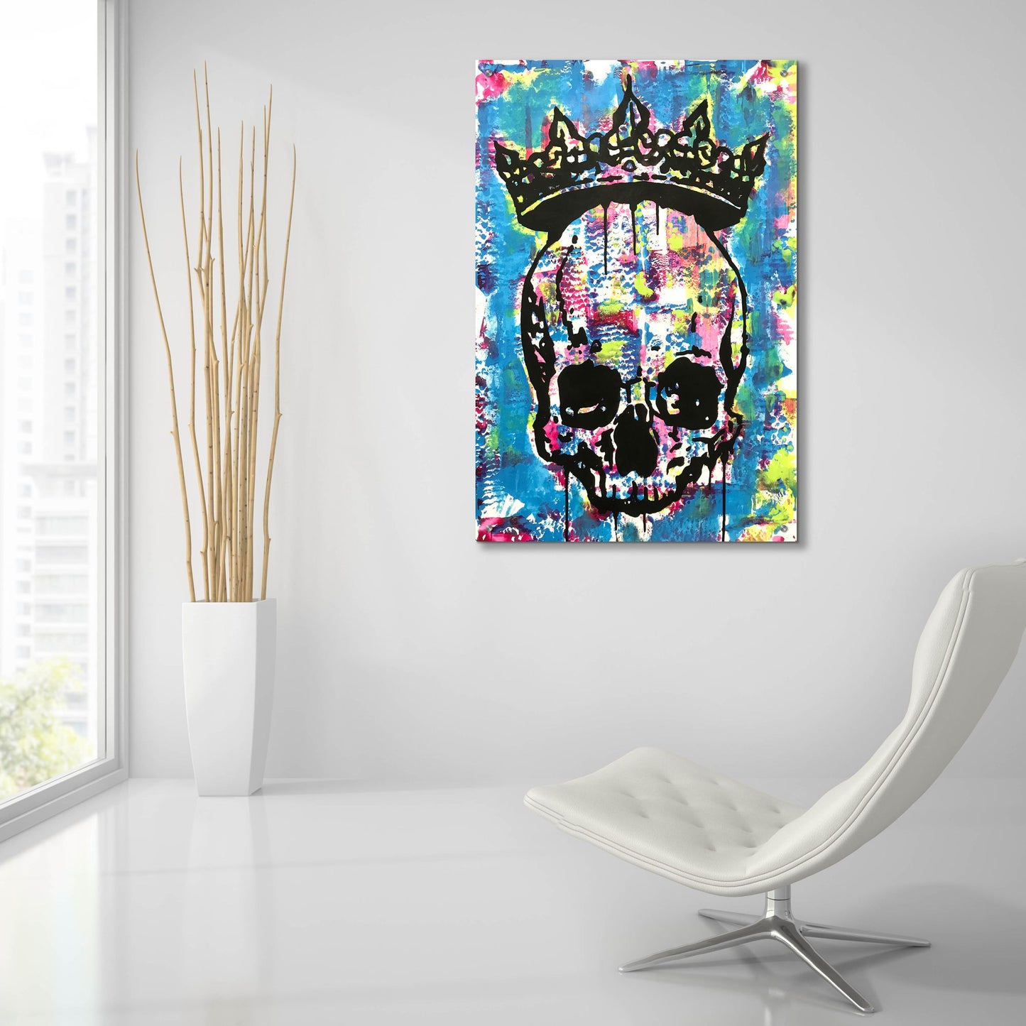 Epic Art 'Crowned Skull' by Dean Russo Studios, Acrylic Glass Wall Art,24x36