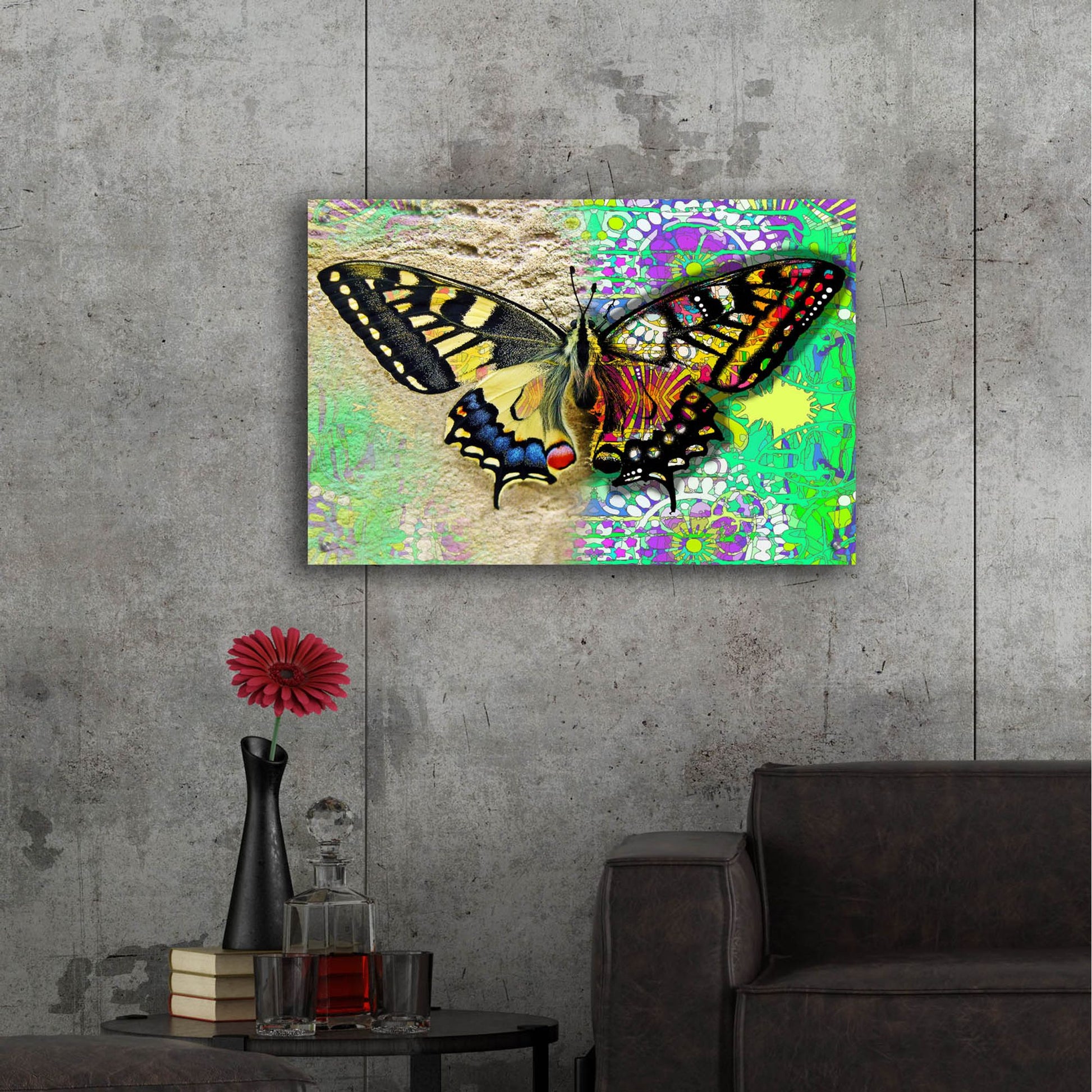 Epic Art 'Exposed Butterfly' by Dean Russo Studios, Acrylic Glass Wall Art,36x24