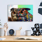 Epic Art 'Exposed Owl' by Dean Russo Studios, Acrylic Glass Wall Art,16x12