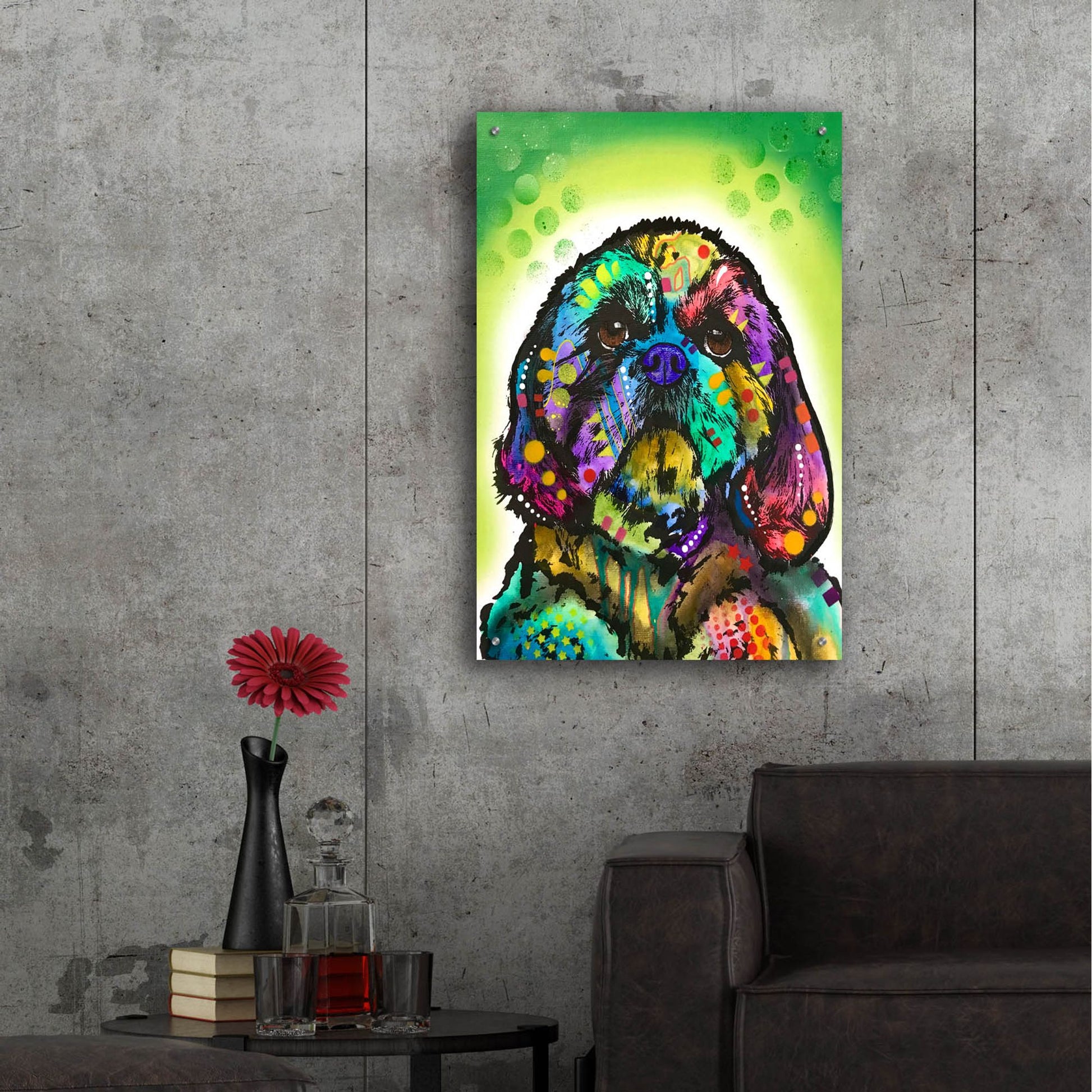 Epic Art 'Kinda Shih Tzu' by Dean Russo Studios, Acrylic Glass Wall Art,24x36