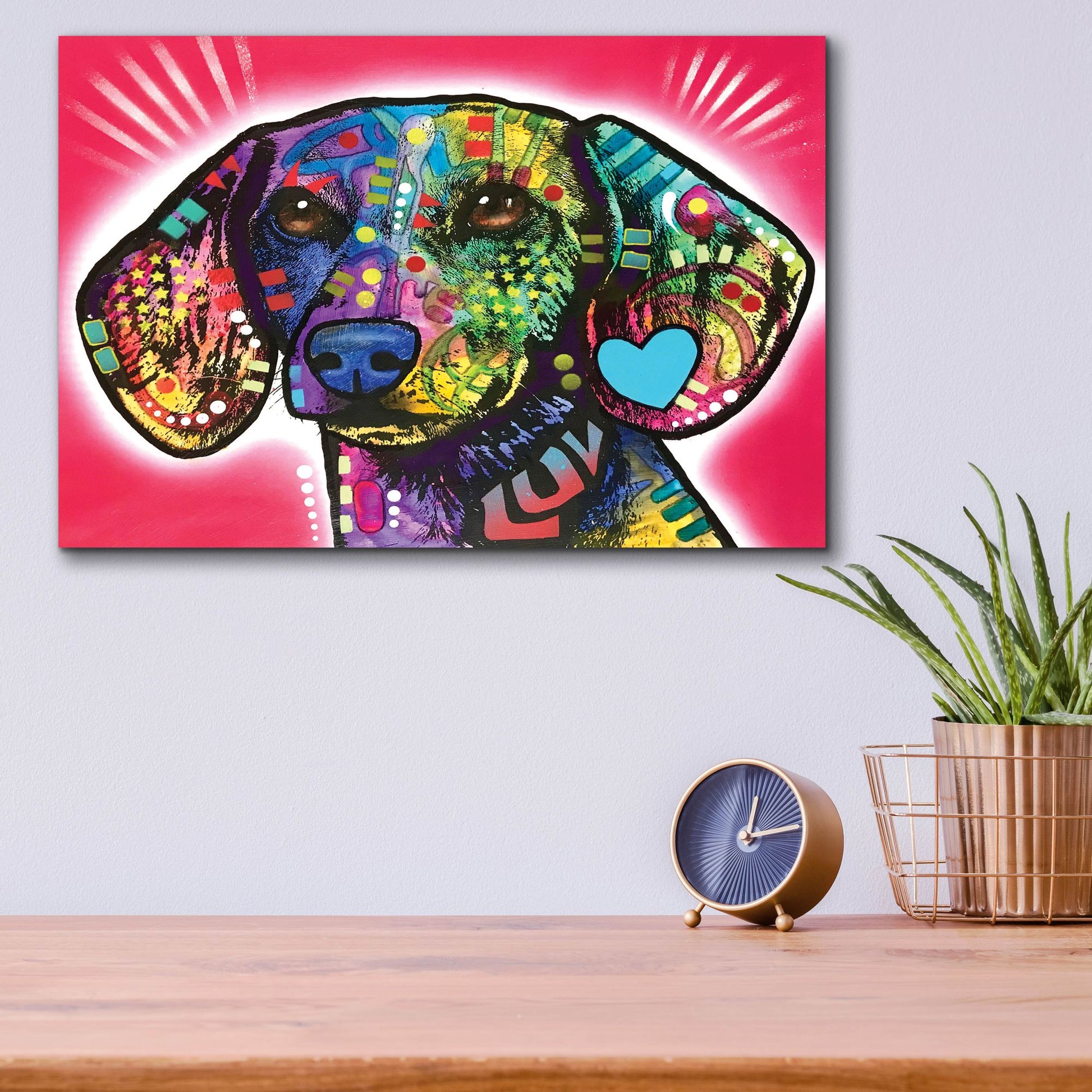 Epic Art 'Luv Doxie' by Dean Russo Studios, Acrylic Glass Wall Art,16x12