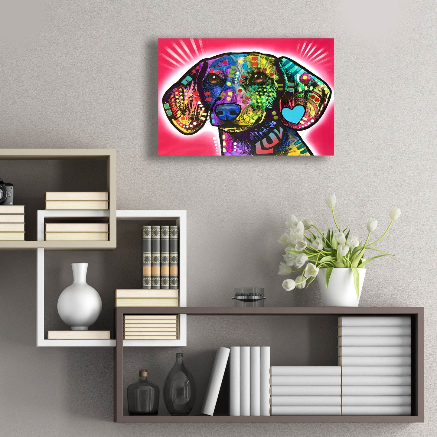 Epic Art 'Luv Doxie' by Dean Russo Studios, Acrylic Glass Wall Art,24x16