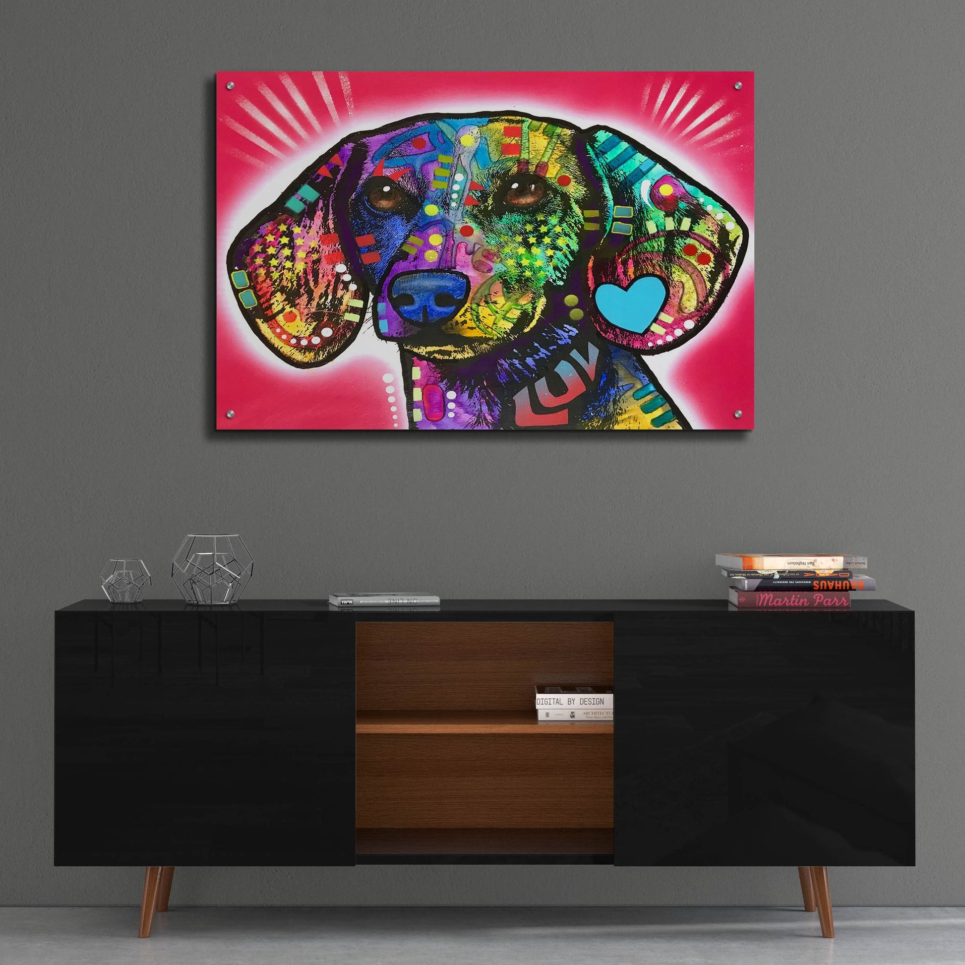 Epic Art 'Luv Doxie' by Dean Russo Studios, Acrylic Glass Wall Art,36x24