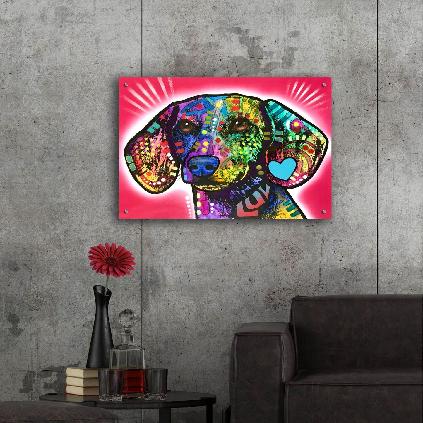 Epic Art 'Luv Doxie' by Dean Russo Studios, Acrylic Glass Wall Art,36x24