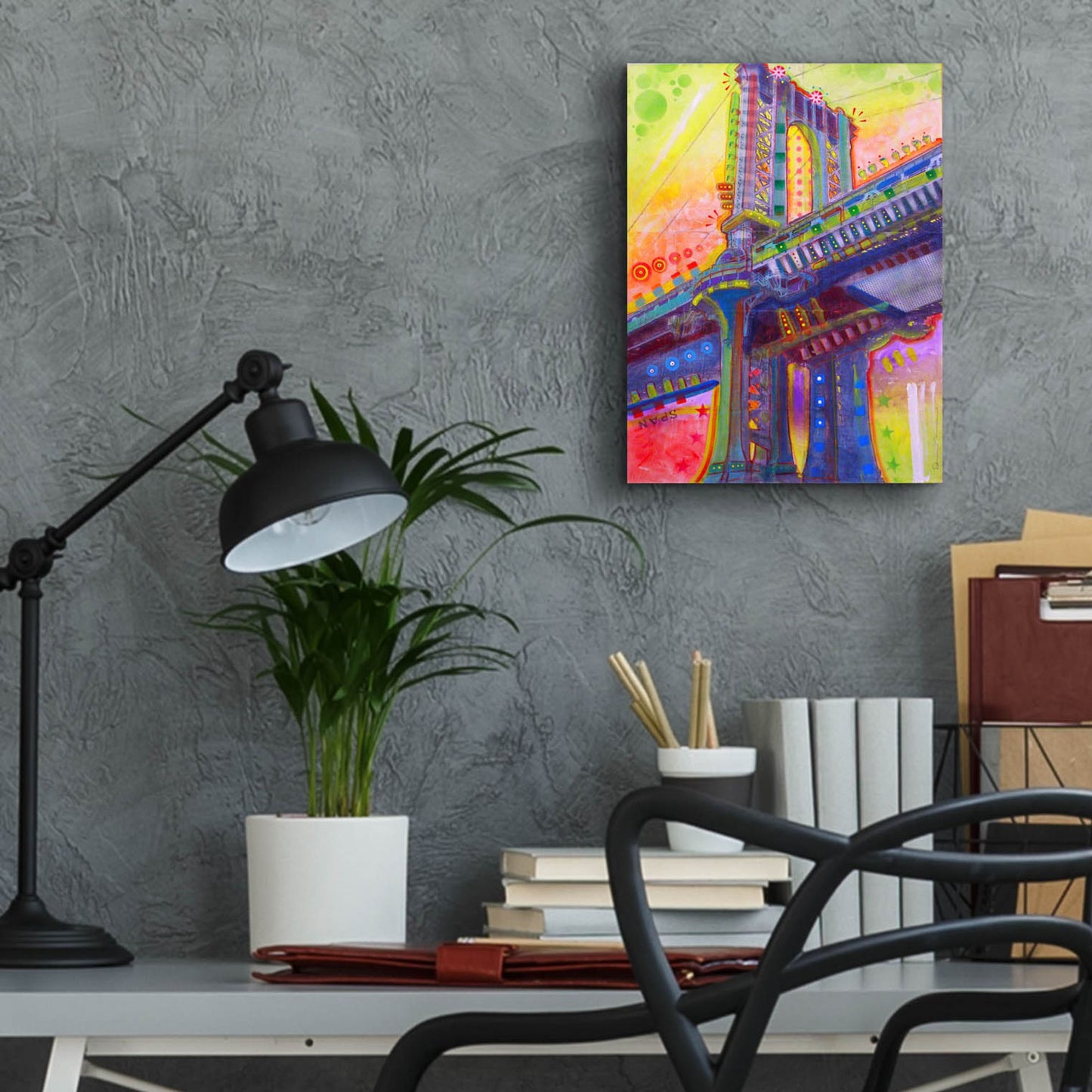 Epic Art 'Manhattan Bridge' by Dean Russo Studios, Acrylic Glass Wall Art,12x16