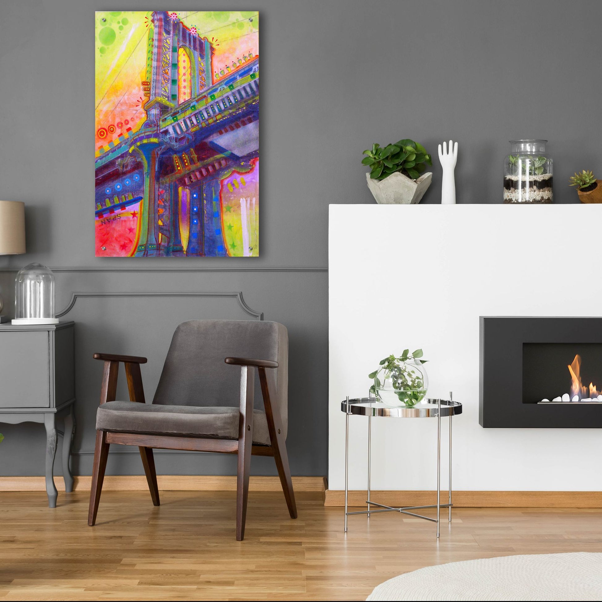 Epic Art 'Manhattan Bridge' by Dean Russo Studios, Acrylic Glass Wall Art,24x36