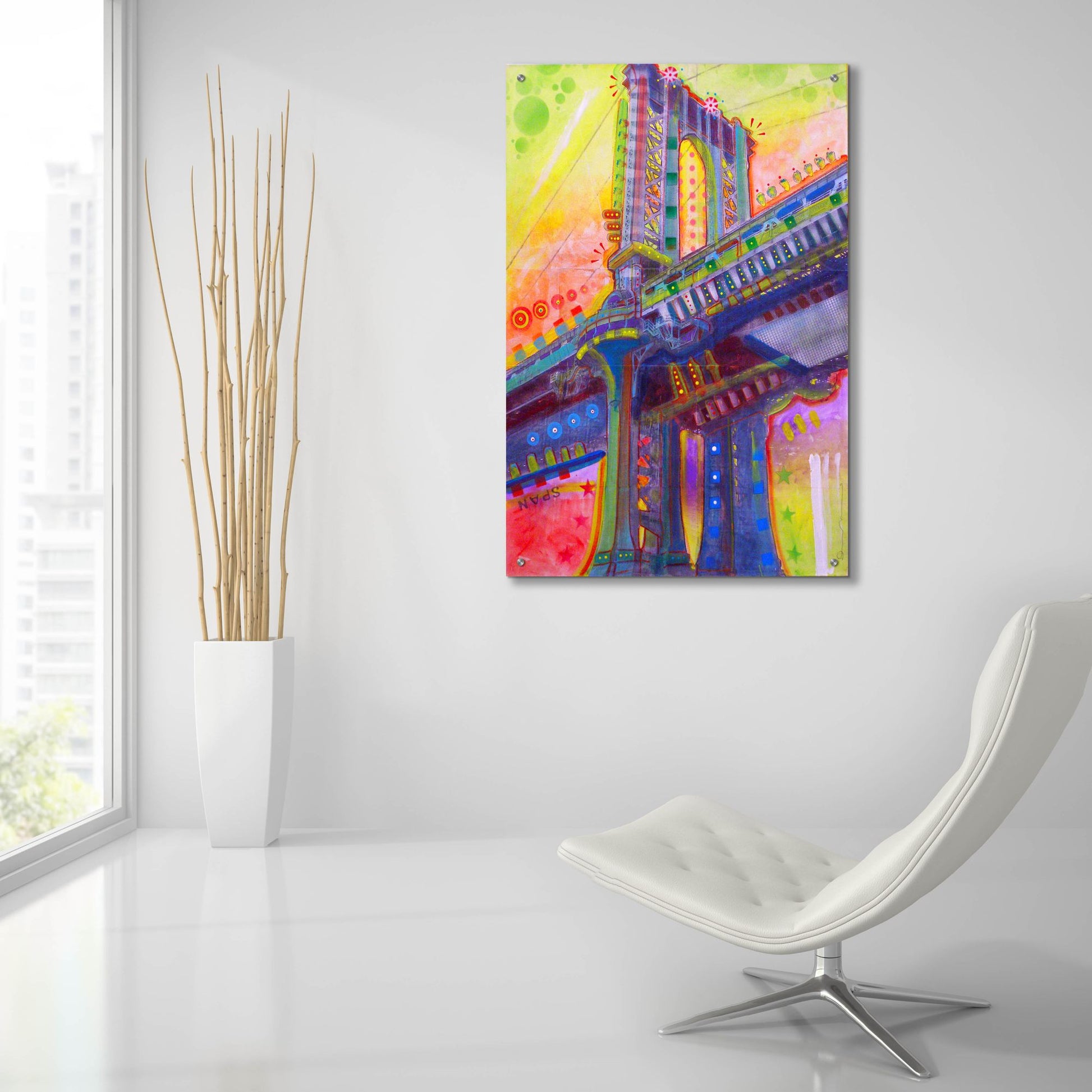 Epic Art 'Manhattan Bridge' by Dean Russo Studios, Acrylic Glass Wall Art,24x36