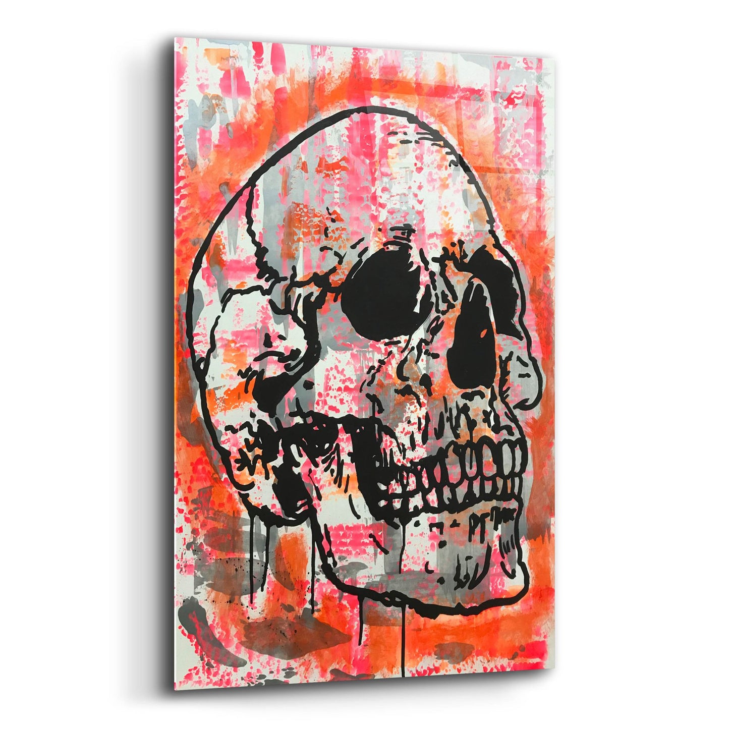 Epic Art 'Orange Skull' by Dean Russo Studios, Acrylic Glass Wall Art,12x16