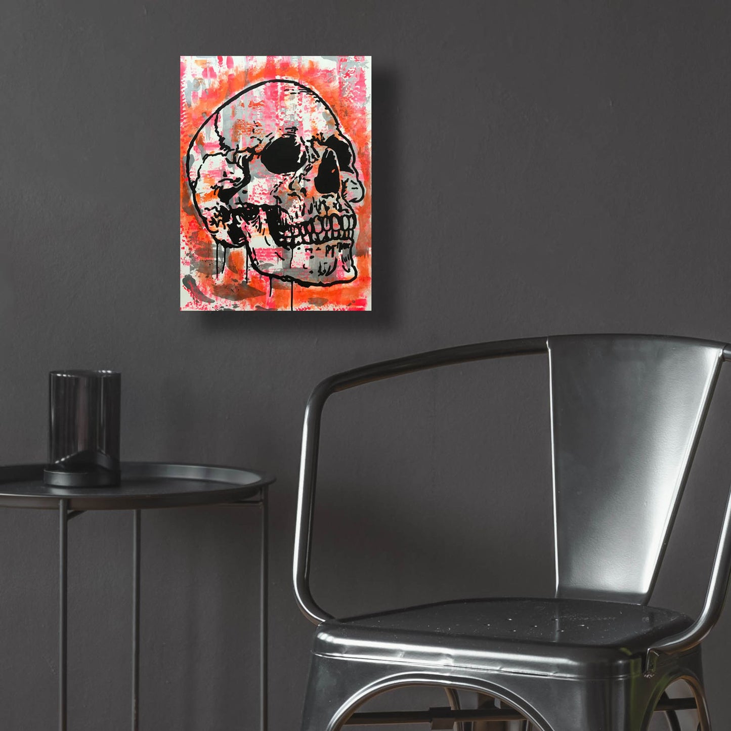 Epic Art 'Orange Skull' by Dean Russo Studios, Acrylic Glass Wall Art,12x16