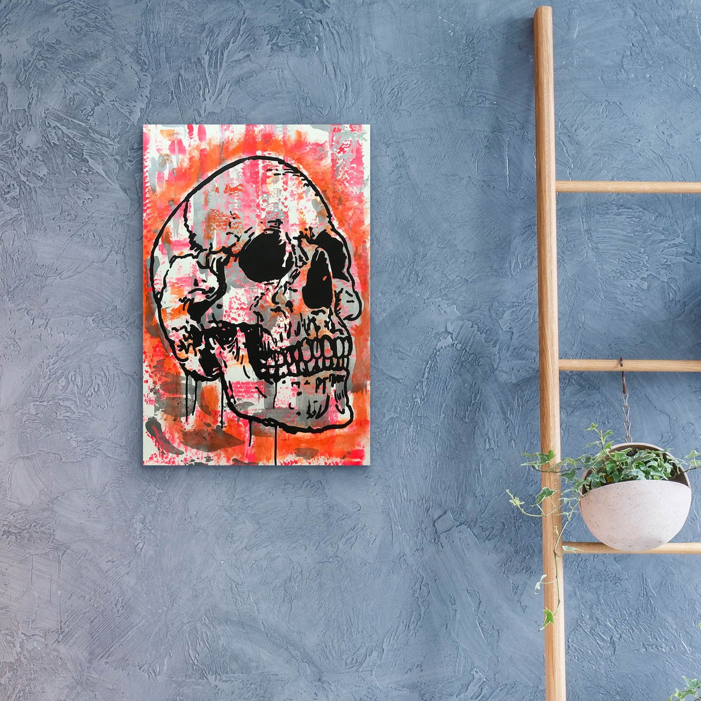 Epic Art 'Orange Skull' by Dean Russo Studios, Acrylic Glass Wall Art,16x24