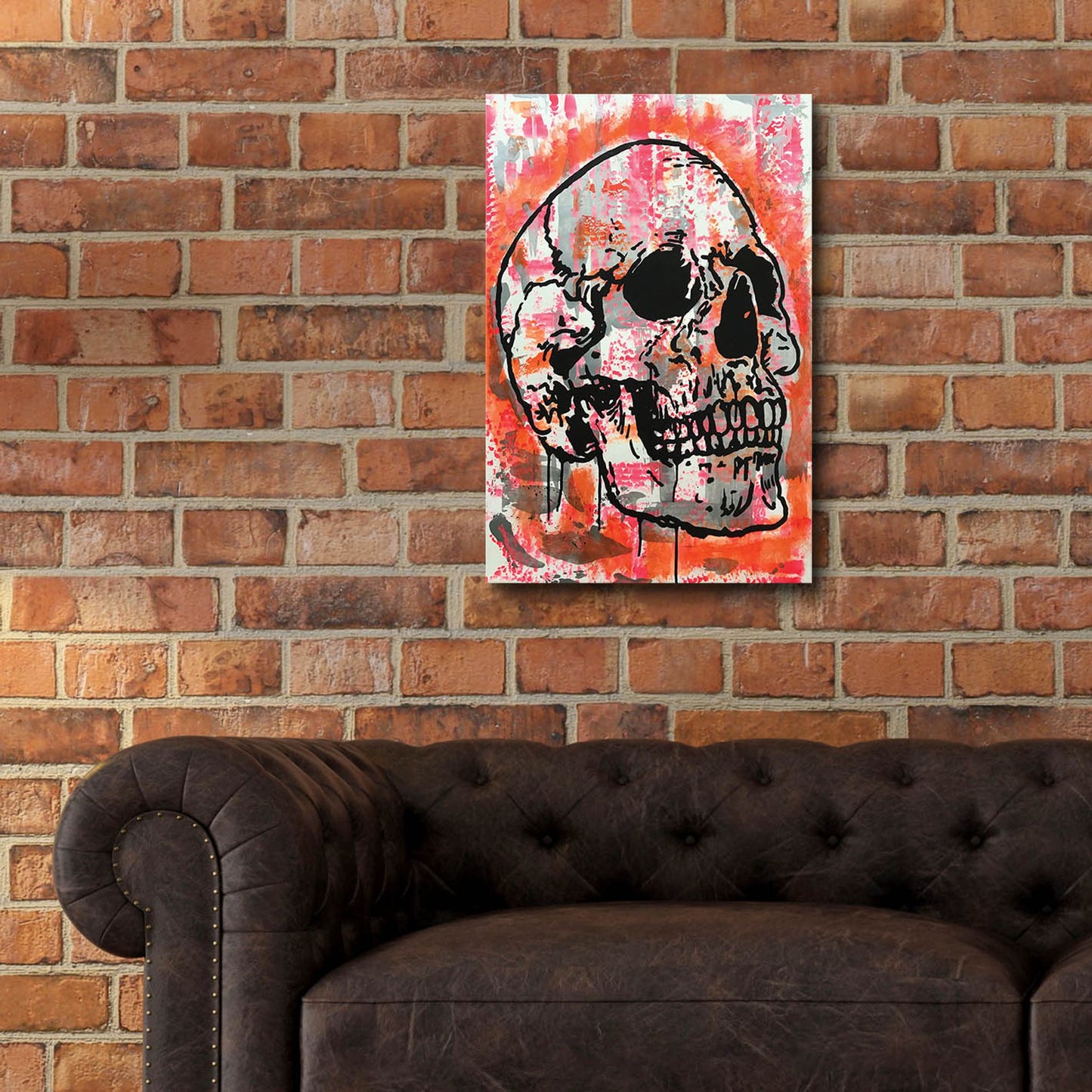 Epic Art 'Orange Skull' by Dean Russo Studios, Acrylic Glass Wall Art,16x24