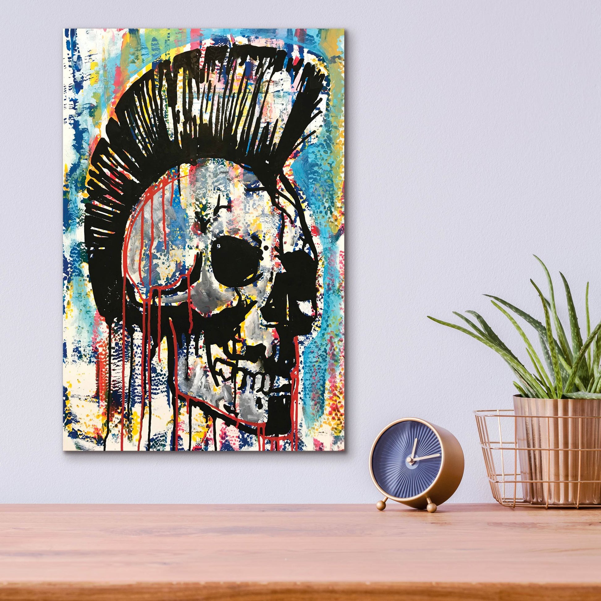 Epic Art 'Punk Skull' by Dean Russo Studios, Acrylic Glass Wall Art,12x16
