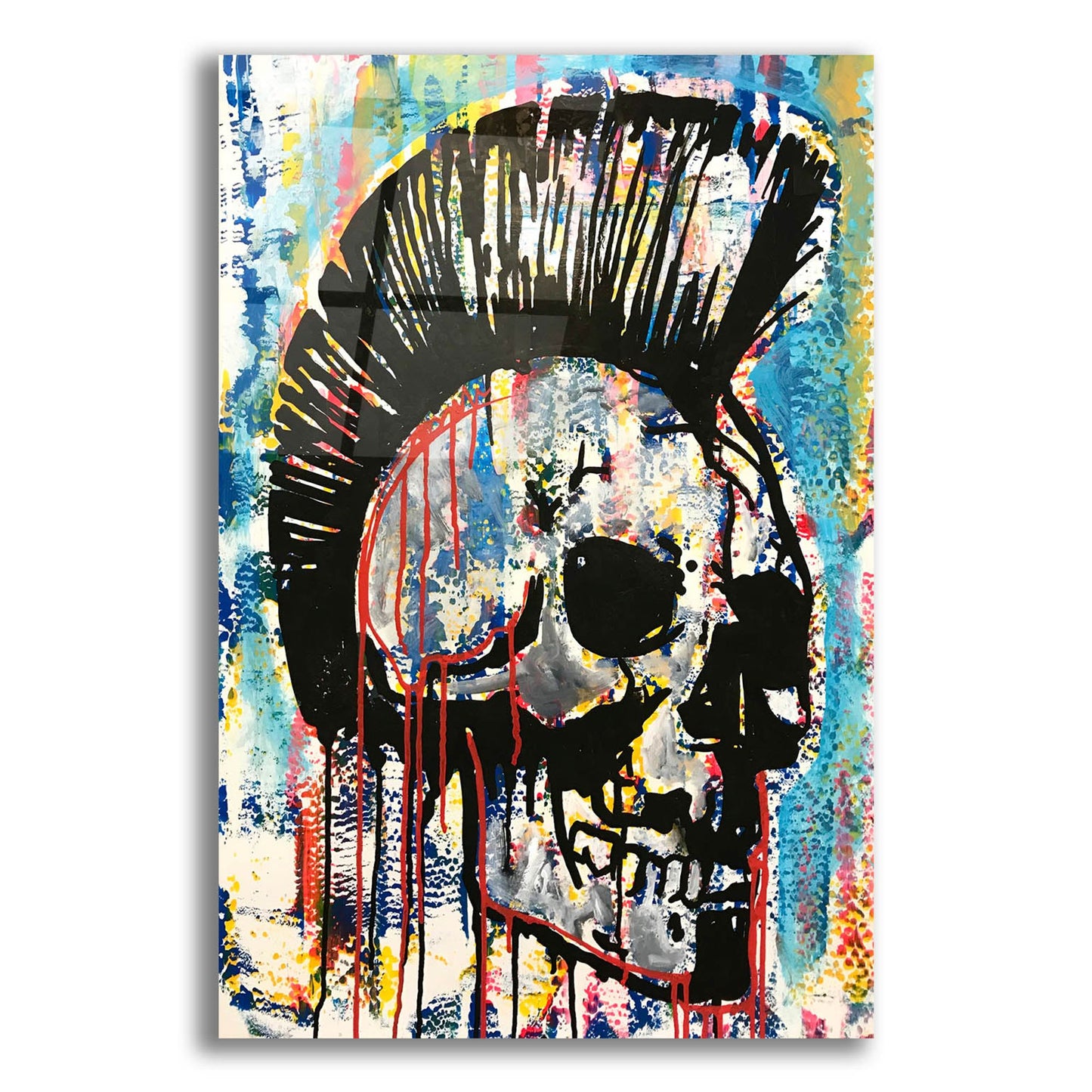 Epic Art 'Punk Skull' by Dean Russo Studios, Acrylic Glass Wall Art,12x16