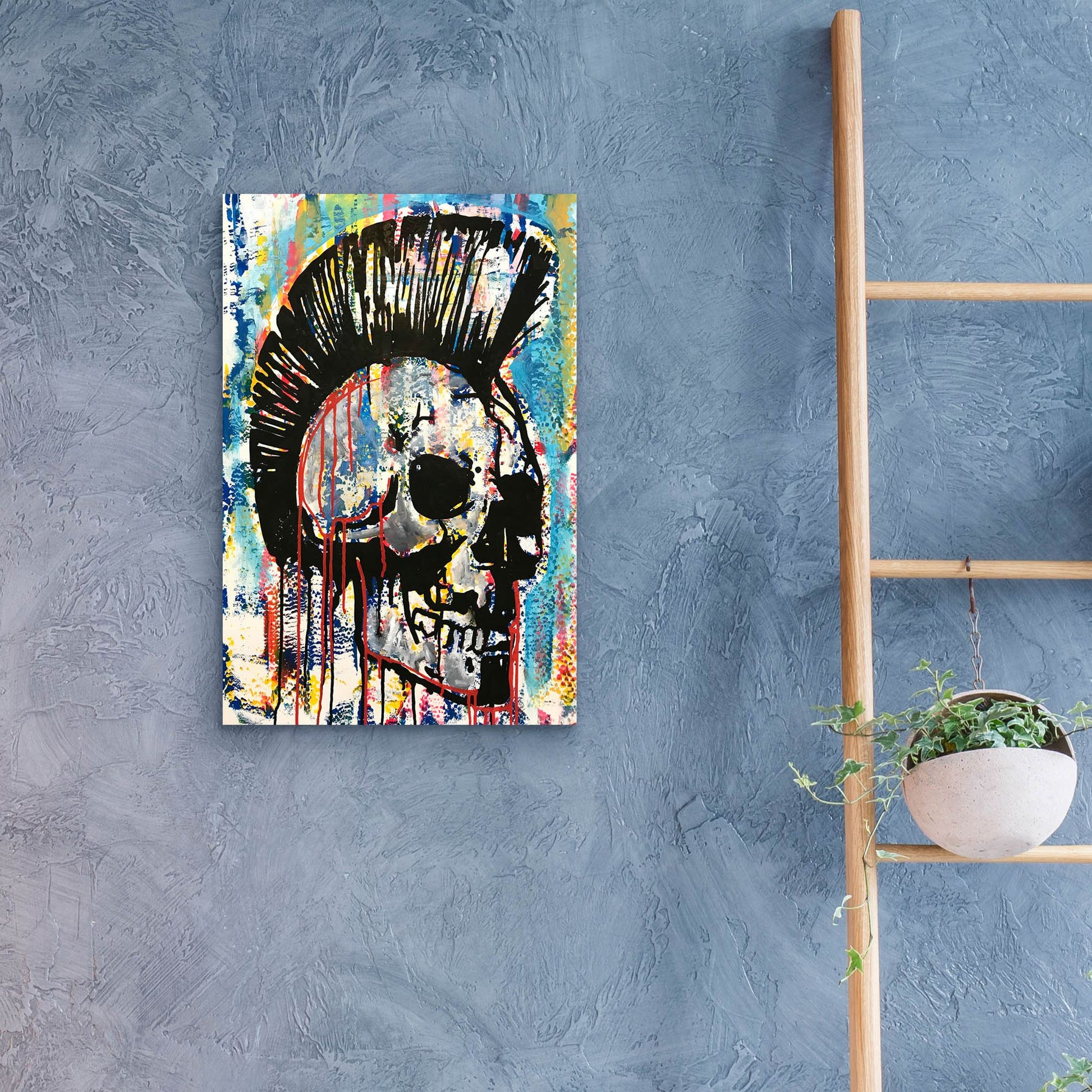 Epic Art 'Punk Skull' by Dean Russo Studios, Acrylic Glass Wall Art,16x24