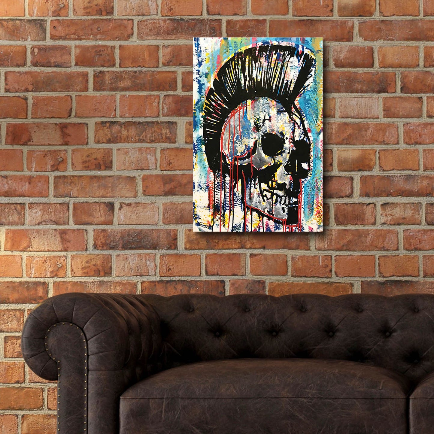 Epic Art 'Punk Skull' by Dean Russo Studios, Acrylic Glass Wall Art,16x24