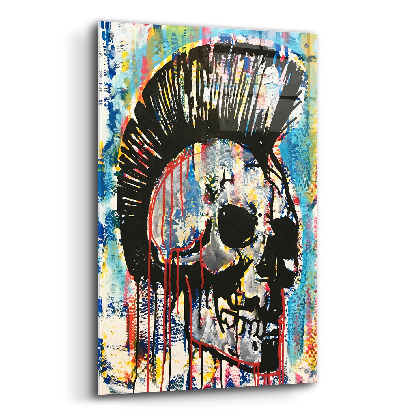 Epic Art 'Punk Skull' by Dean Russo Studios, Acrylic Glass Wall Art,24x36