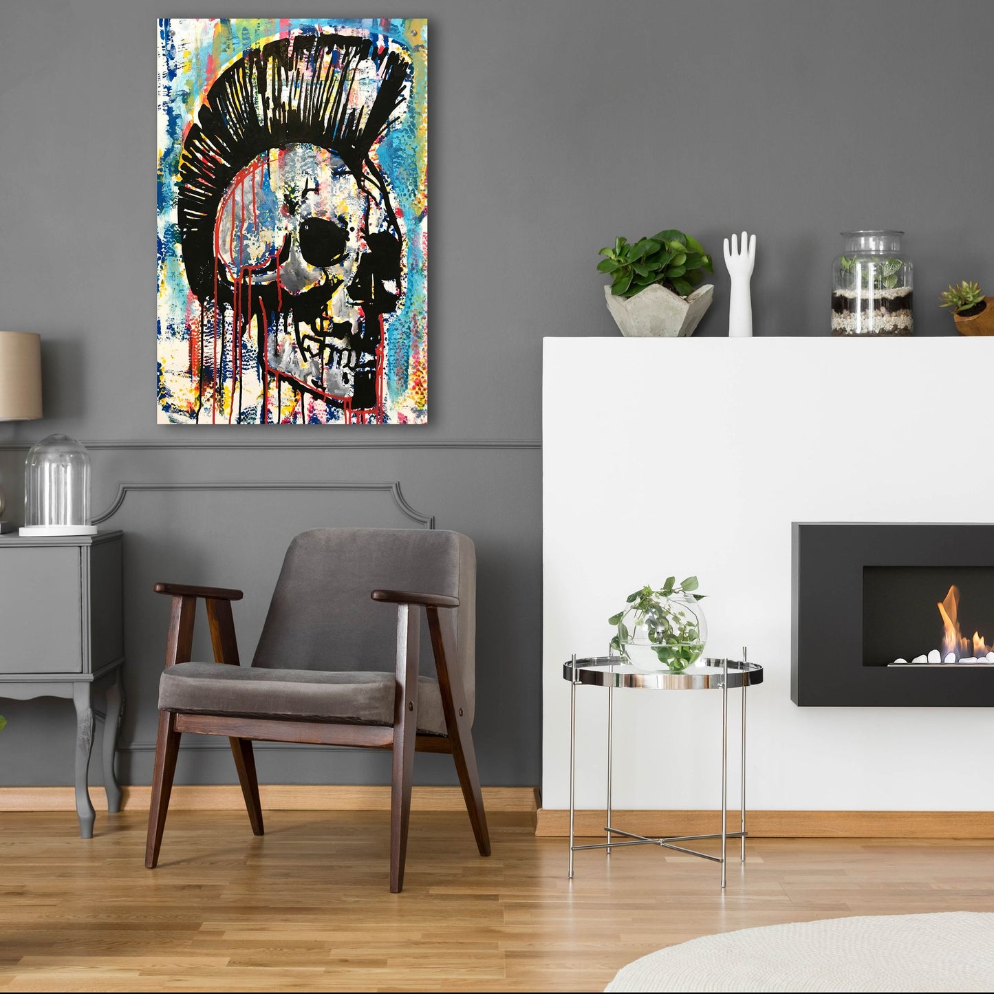 Epic Art 'Punk Skull' by Dean Russo Studios, Acrylic Glass Wall Art,24x36